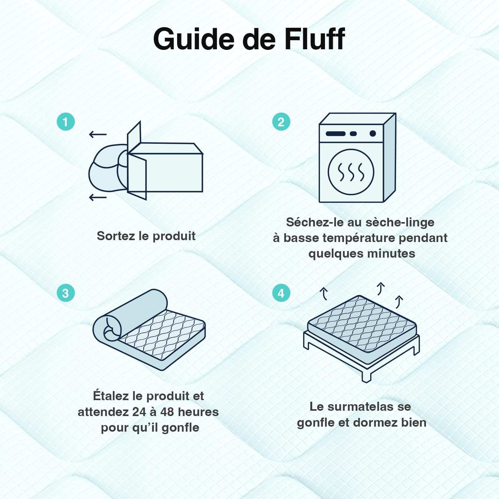 Novilla Surmatelas Rafraîchissant 140x190cm, Tissu Cool Touch, Respirant | Agréable pour la Peau, Bord Élastique 30 cm, Lavable en Machine, Idéal pour les nuits d'été