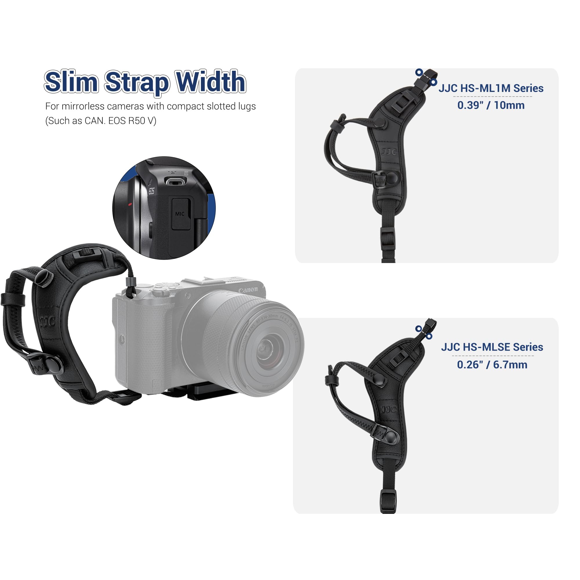 JJC Cinturino da mano e polso per mirrorless compatibile con Can. EOS R50 R50V R100 M50 Mark II per Pana. L10 DMC-FZ100 FZ18GK LX7 LX5 per Nik. COOLPIX P6000 P530 P20 B700 L840 L820 L810 L310, Rosso