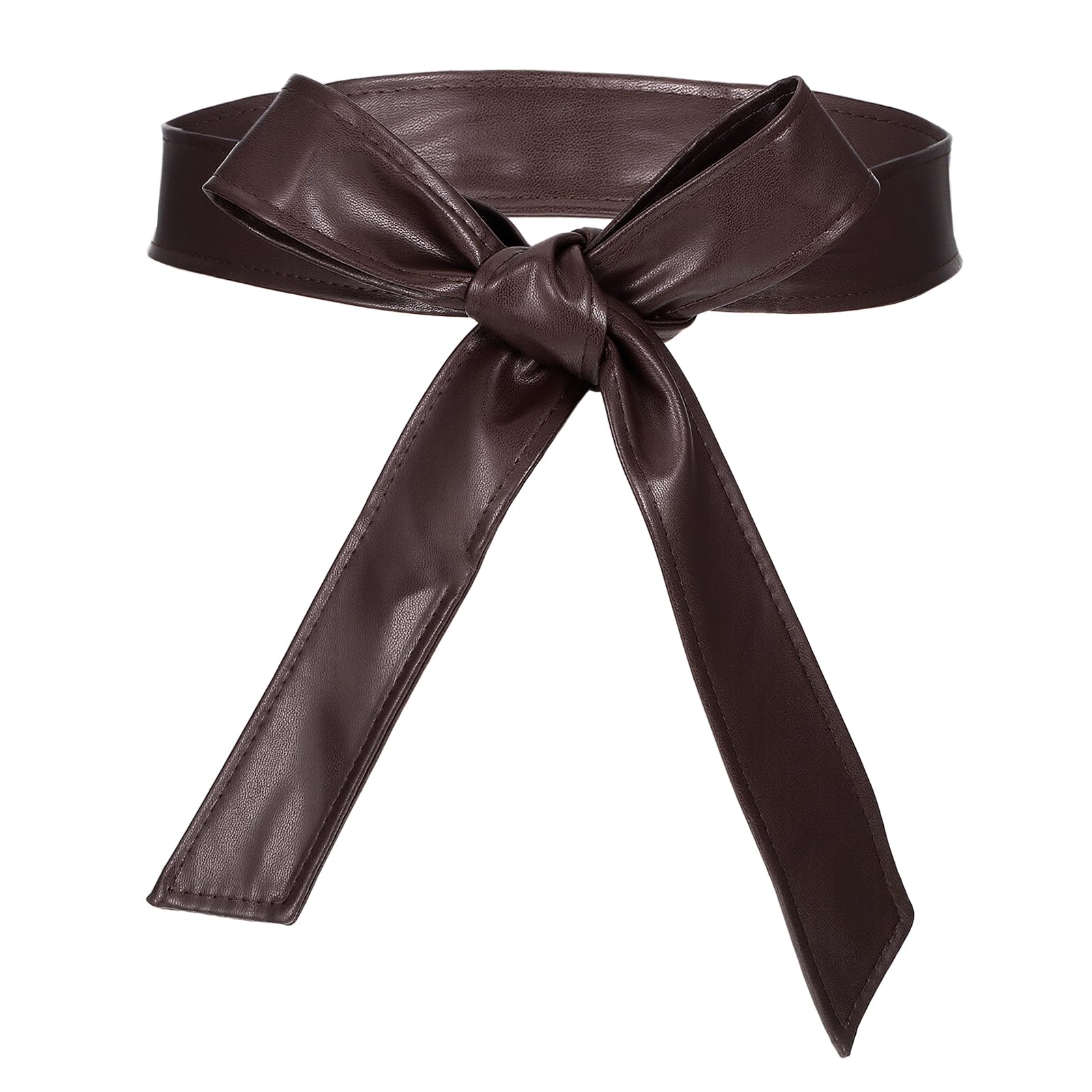 Womens Obi Belt Fashion Leather Wrap 1 85 Inch Obi Waist Fashion Tie Belt Knotted Belts for Dress