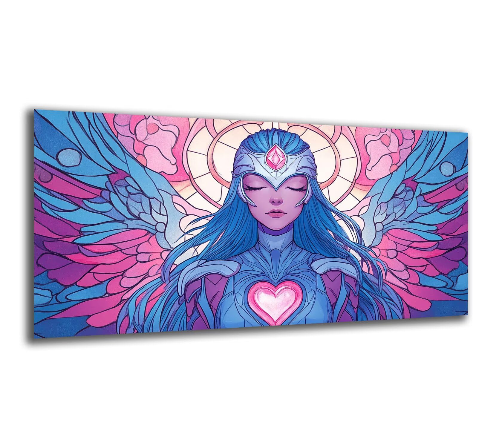 Malen Nach Zahlen Erwachsene Karikatur Klein Malen Nach Zahlen 70X35cm, Engel Bastelset Erwachsene Frauen, Farbiges Leinwand Acrylfarben DIY Ölgemälde Set Dekoration Geschenke für Fraue/Männer-z518