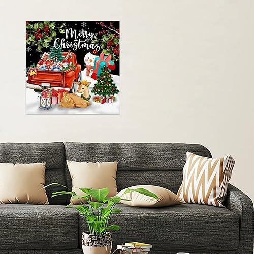 Miniatura 8 de Calcomanías artísticas para decoración de pared, diseño de muñeco de nieve, camión rojo, calcomanías para decoración de pared, calcomanías murales