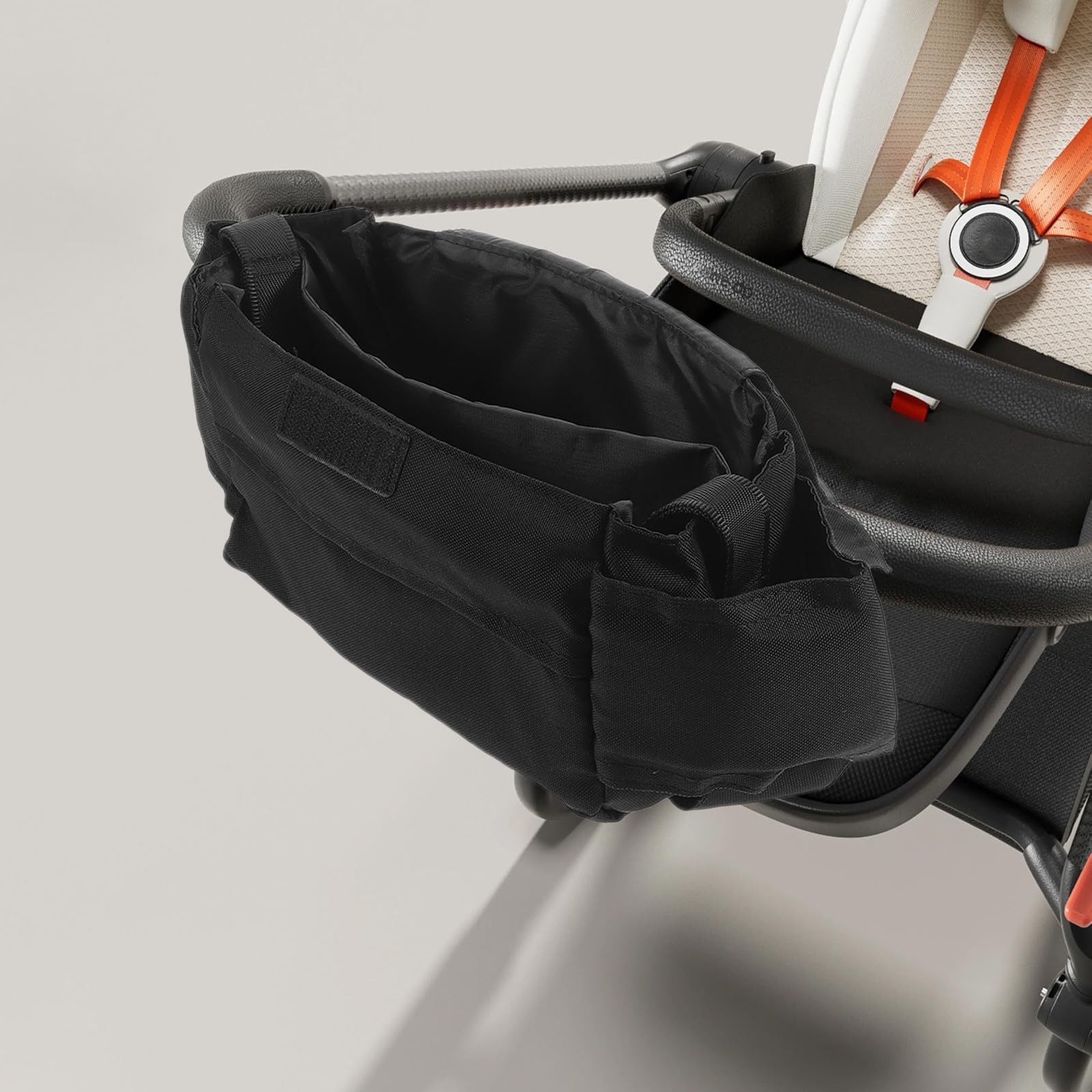 Lurrose Organizzatore per passeggino con portabicchieri: borsa portaoggetti impermeabile per passeggino - Contenitore capiente per pannolini, telefono e salviettine umidificate - Cinghie regolabili e