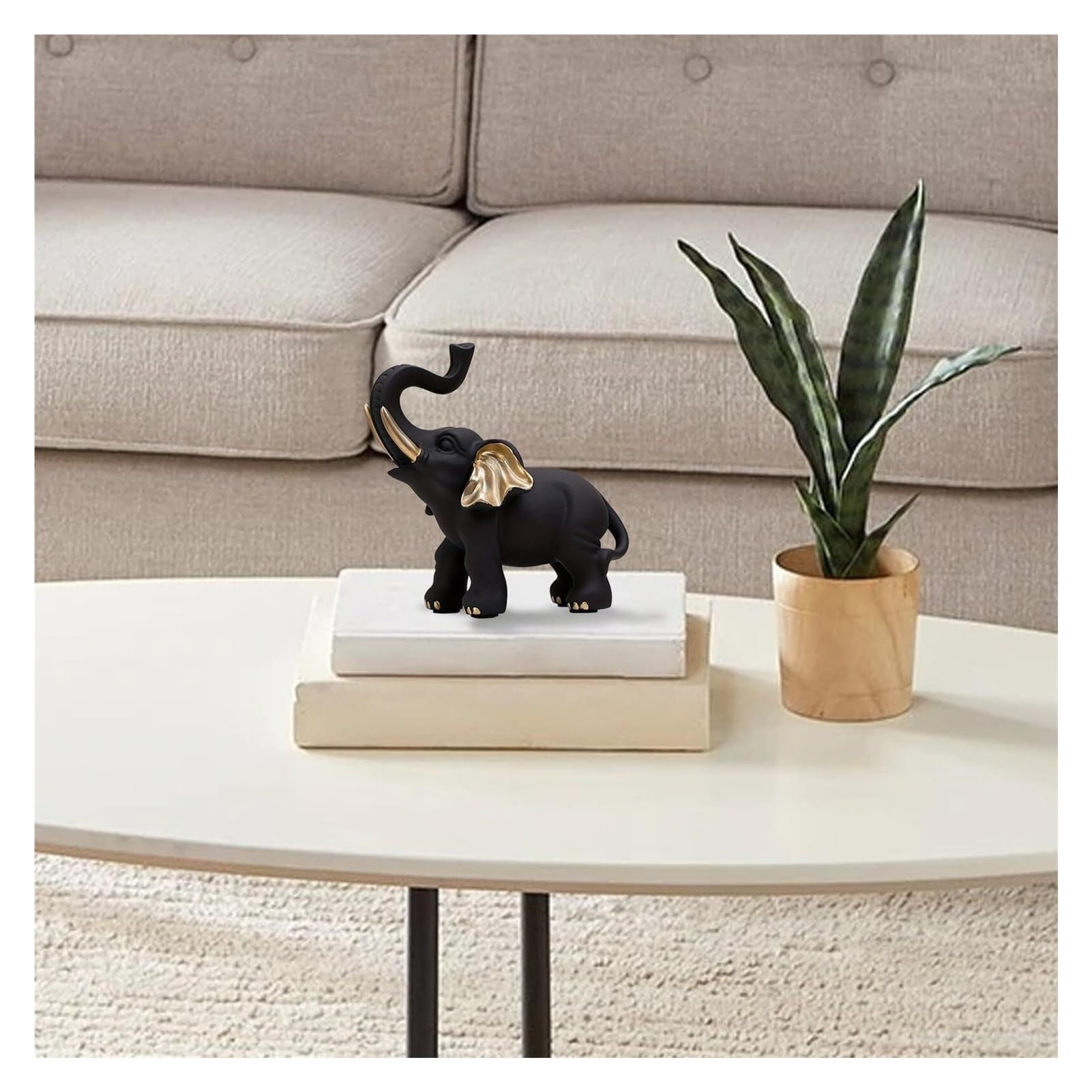 Regalos de inauguración Estatua de decoración del hogar con Figuras Elefante Negro Decoración única