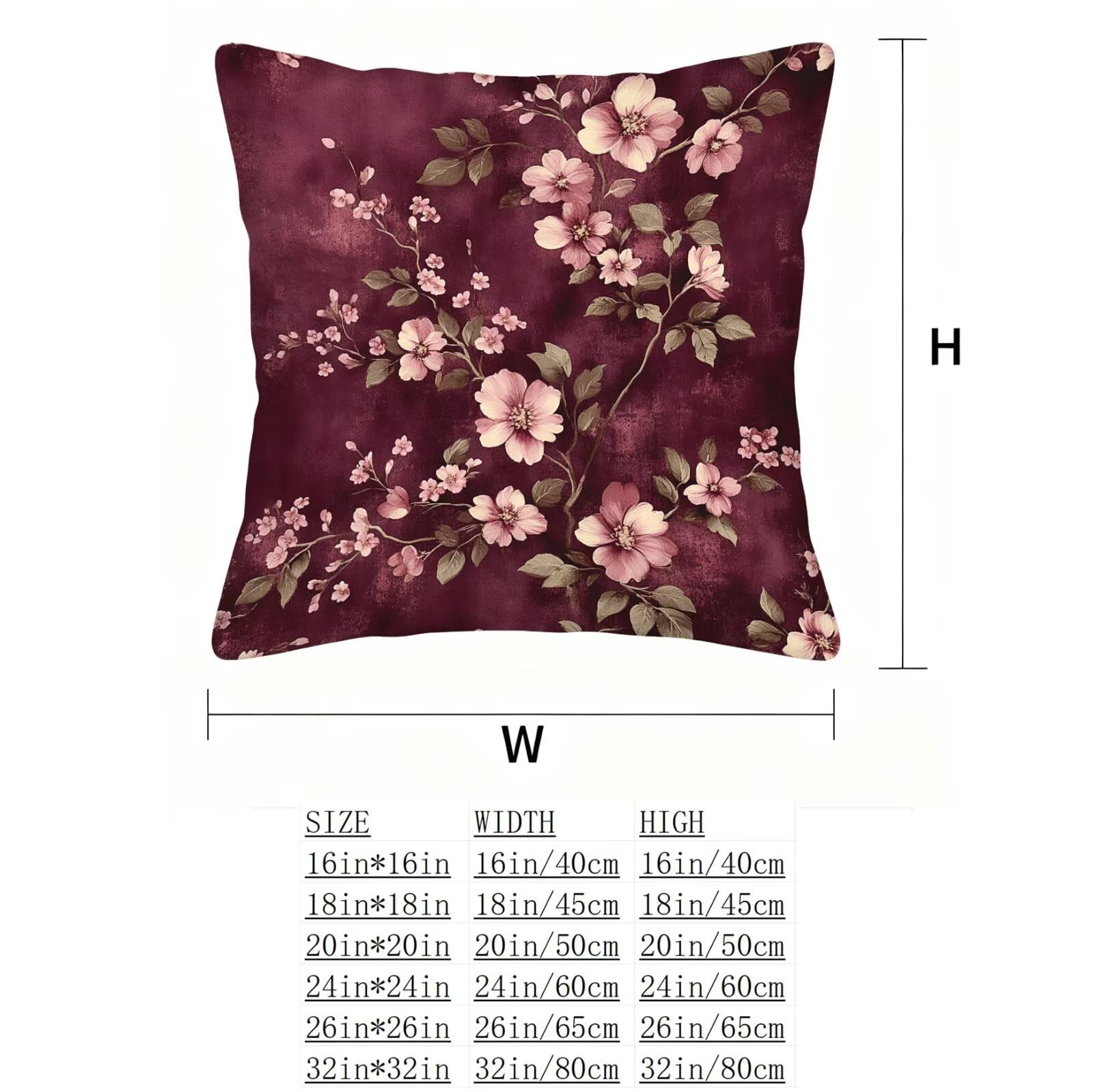 Rose Housse Coussin 60x60 Fleur Taie Oreiller 60x60 Lot de 4 Super Doux Protege Oreiller 60 x 60 Decoration Automne Taie D'oreiller Carrées Coussin Canape, pour Maison Chambre Canapé Chaise E - 870