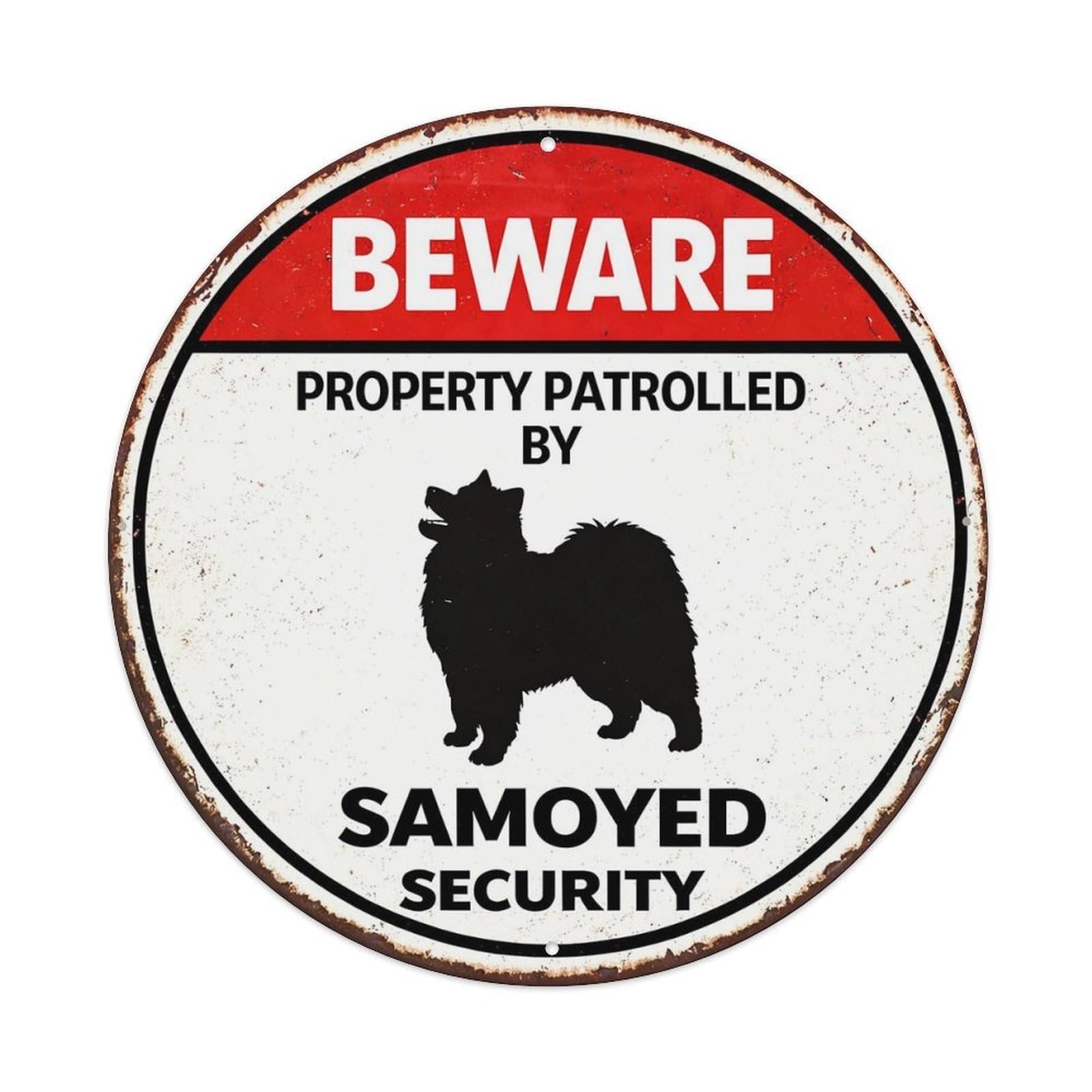 Beware Property Patrolled By Samoyed Security Metal Tin Sign Plaque