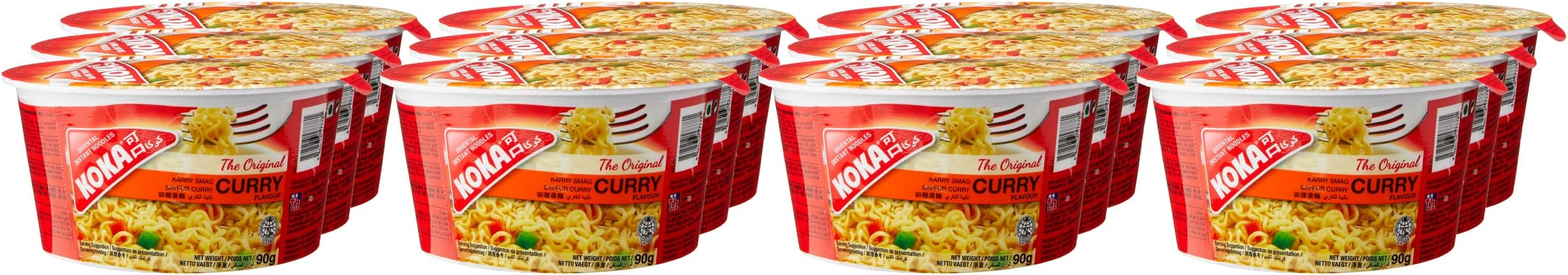 Noodles Original Curry Flavour Oriental Style Instant Noodles 12 Bowls of 90 g