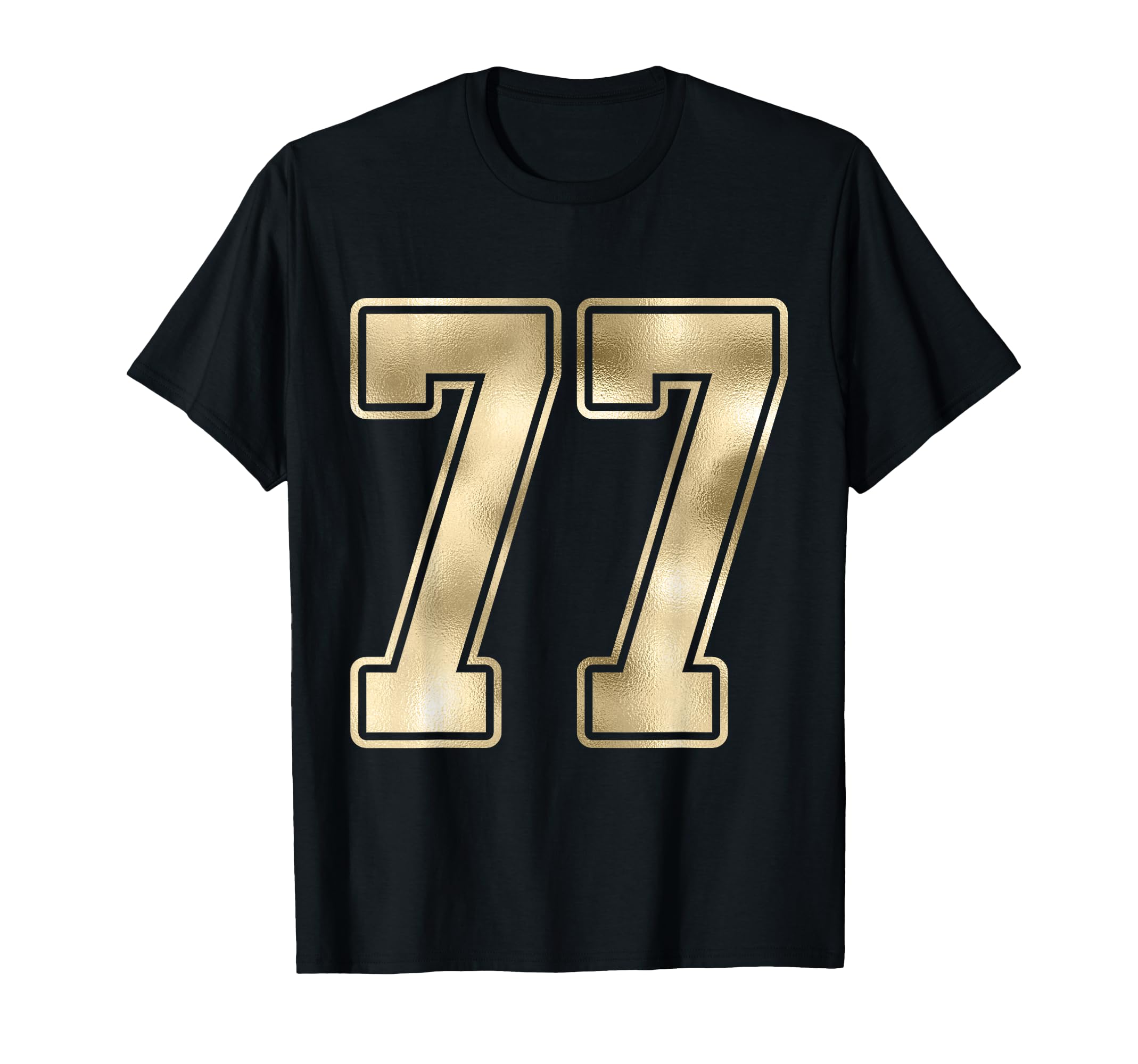 Amazon.com: #77 Outline Number 77 Sports Fan Jersey Style T-Shirt