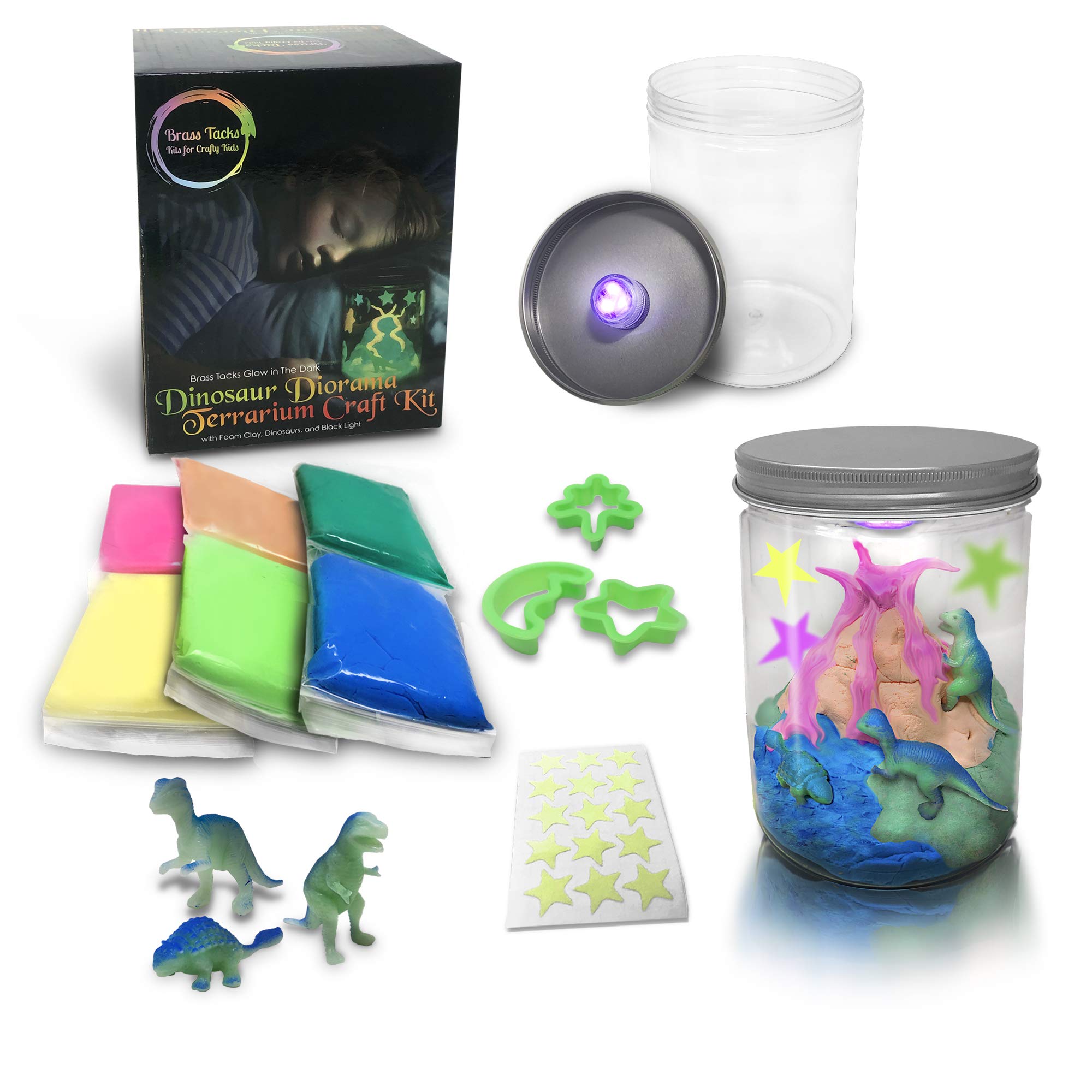 Buy Brass Tacks Glow in The Dark Dinosaur Diorama Terrarium Craft Kit
