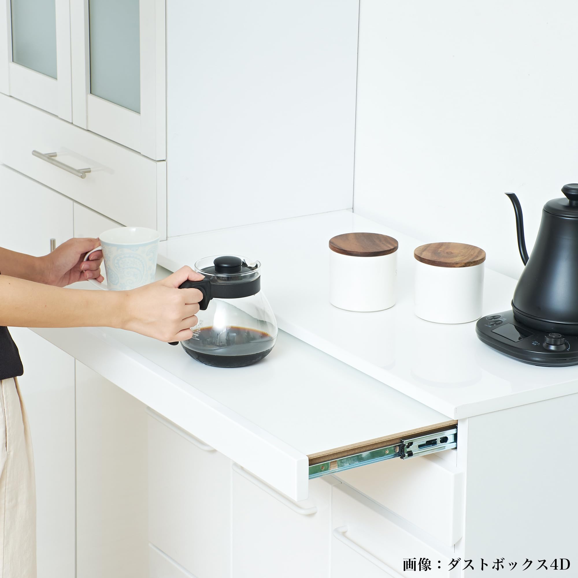 Amazon｜クロシオ スライド棚付きダストボックス2D 幅55 ホワイト