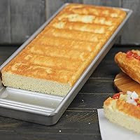 Vista 3 de USA Pan Bakeware Nonstick New England Hot Dog Bun and Lobster Roll Loaf Pan, Aluminized Steel