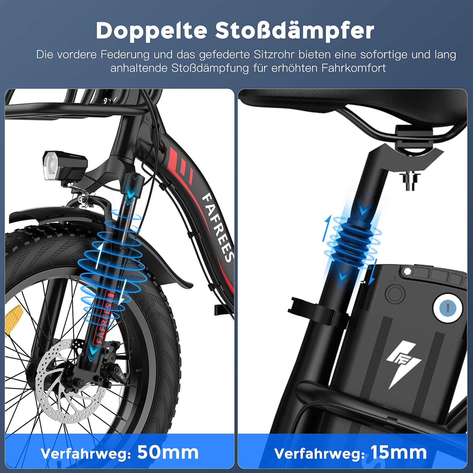 Fafrees E Bike für Männer Frauen, 20 Zoll Elektrofahrrad Faltrad mit 48 V 22.5 Ah herausnehmbarem Akku, 4.0 Fat Tyre Mountain E-Bike mit 7S Gängen, F20 Max