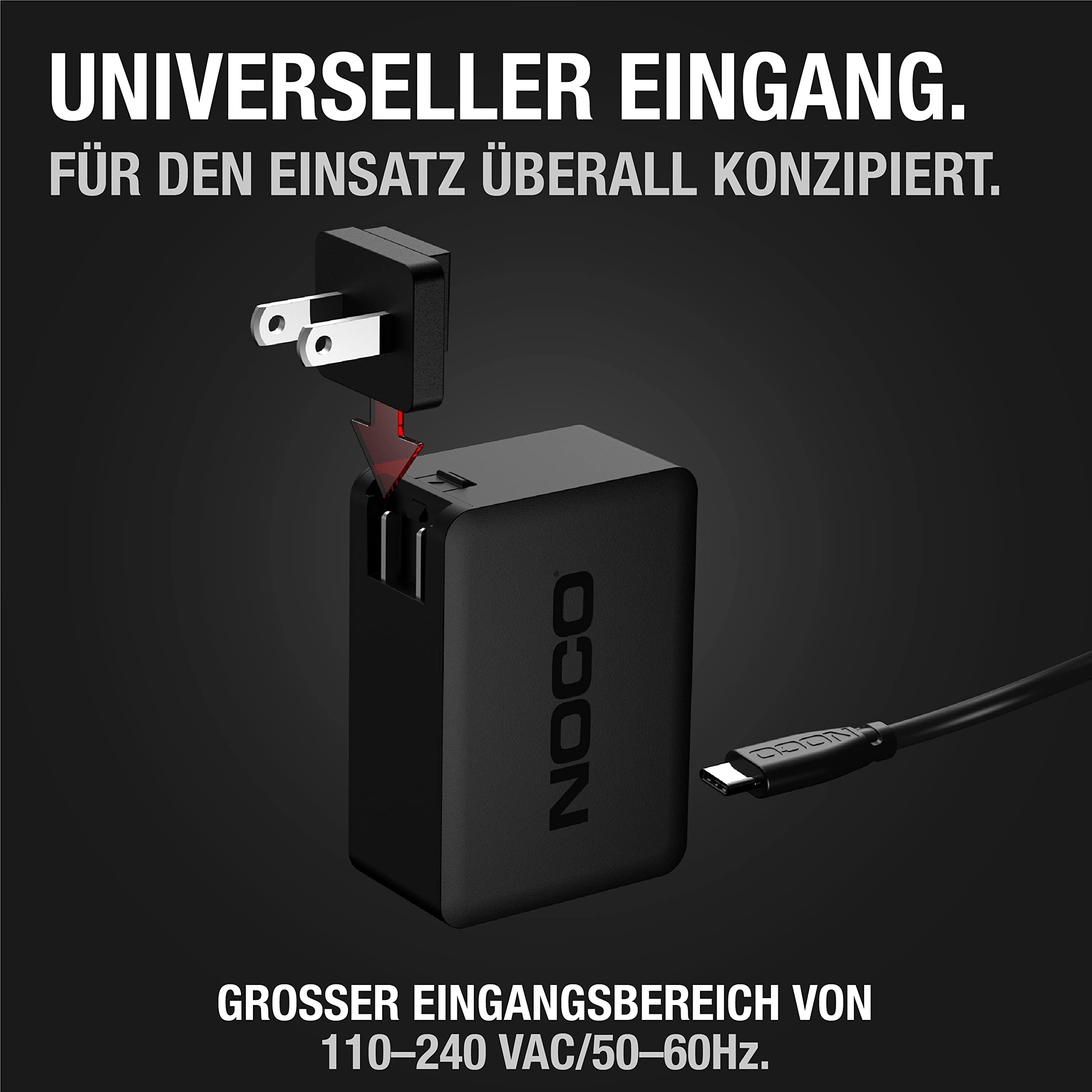 NOCO U65 65W Boost X USB-C Schnellladegerät für GBX45, GBX55, GBX75 und GBX155 UltraSafe- Lithium Starthilfe, Plus MacBook, iPad, iPhone, Galaxy, Dell, Note, Pixel, Lenovo, HP, Switch, und mehr