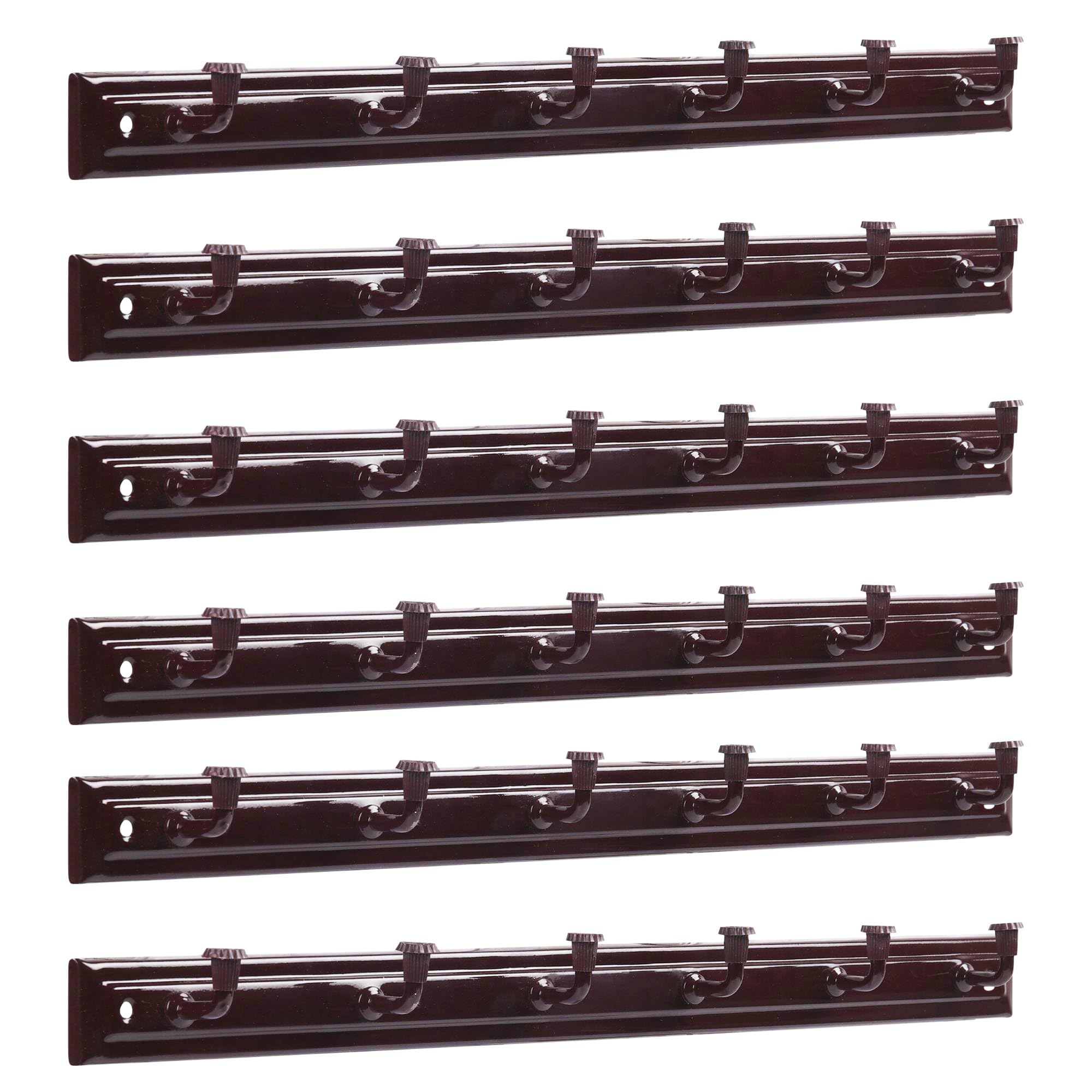 Padmakshi-Pack of 6-Brown Color Long 6 Pin Bathroom Cloth Hanger Robe Wall Door Hooks Rail for Hanging Keys,Clothes,Towel Steel Hook (B0C4HVL9CG) Amazon Price History, Amazon Price Tracker