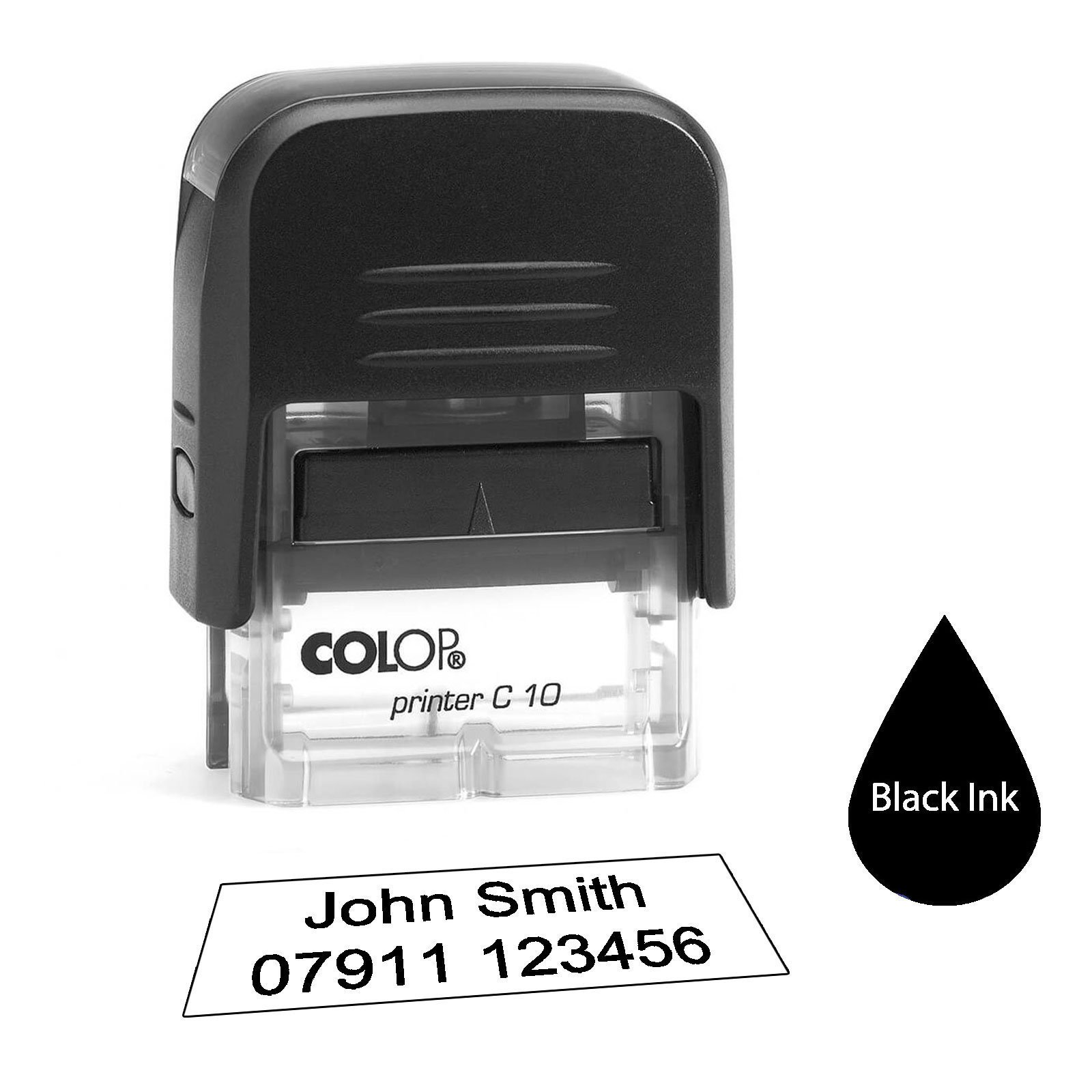 Colop C10 26 x 9mm - - Personalised Custom Made Self-Inking Business Address Rubber Stamp - Up to 2 Lines of Text Same Day Dispatch if Ordered Before noon