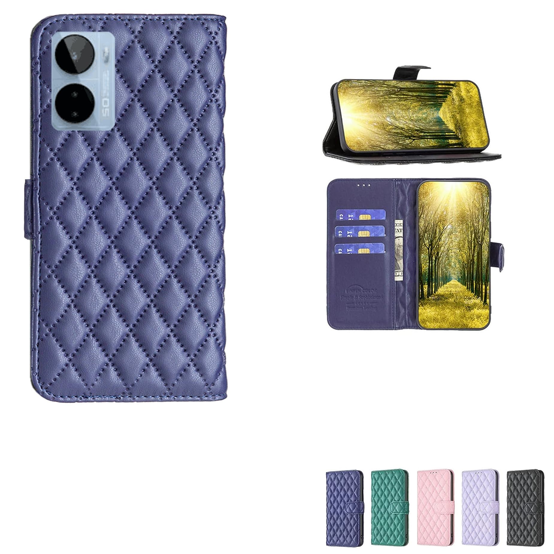 jioeuinly Case for BLU G93 Case Compatible with BLU G93 Phone Case Cover Flip Stand Cover Women Wallet Blue