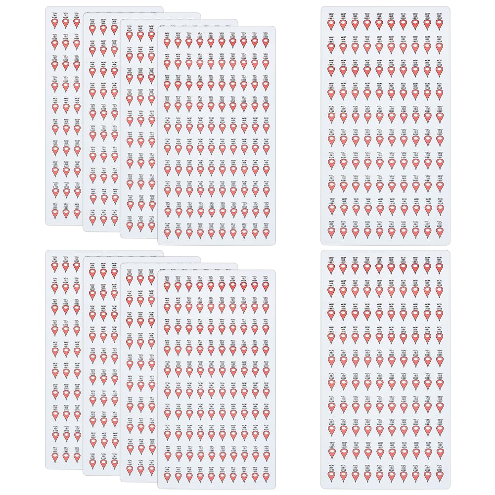 FINGERINSPIRE 10 Sheets of 1000Pcs Map Marker Stickers 22x10mm Red Paper Self Adhesive You are Here Address Labels for Marking Camping Adventure Sites, Travel Destinations, Handmade Projects