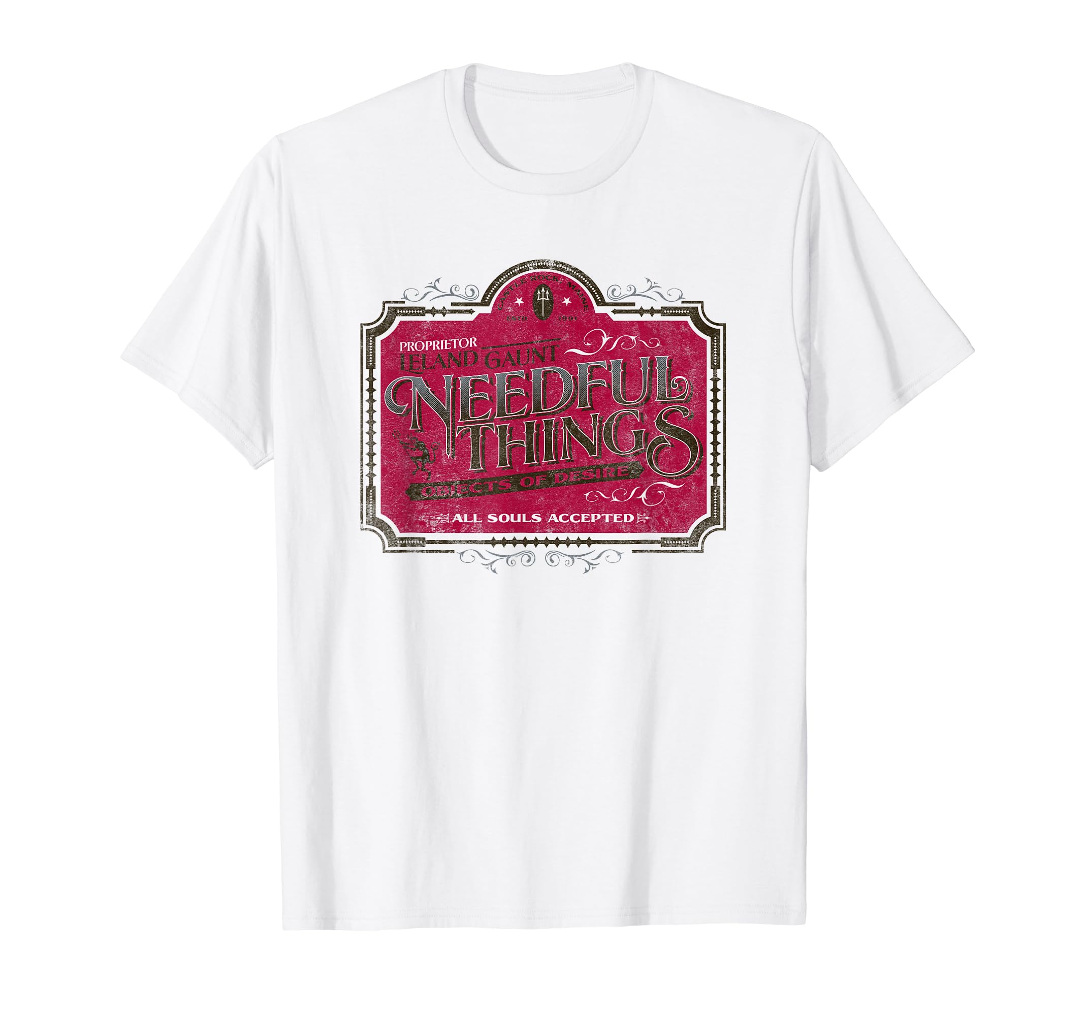 Needful Things Devil - Vintage Distressed Gothic Horror Logo T-Shirt