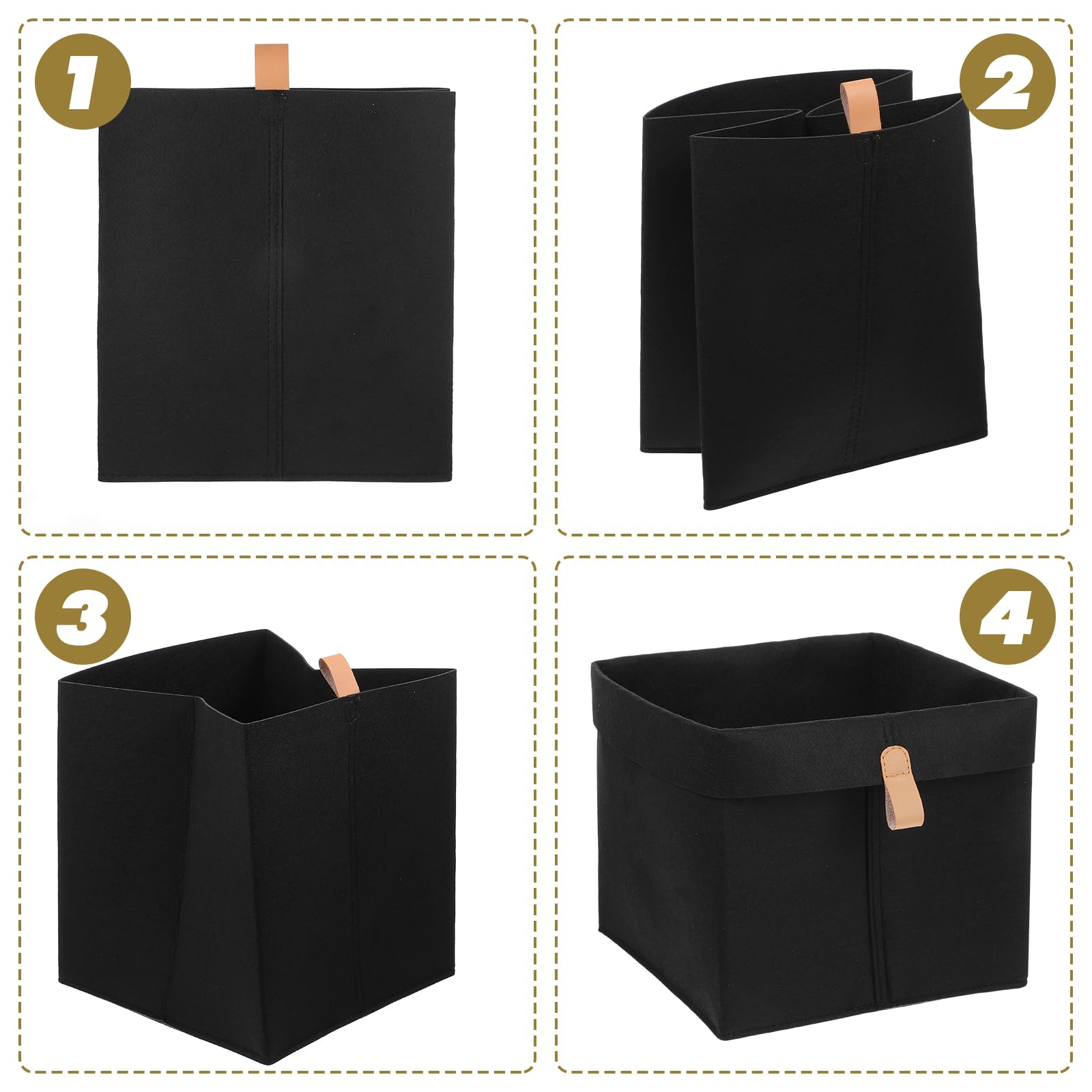 MAQUITA 6 Stück Aufbewahrungswürfel, Stoffwürfel, Aufbewahrungskörbe, 22,9 x 22,9 x 25,4 cm, Stoffwürfel, 12 l, faltbare Stoff-Aufbewahrungskörbe, Organizer für die Organisation von Kleidung
