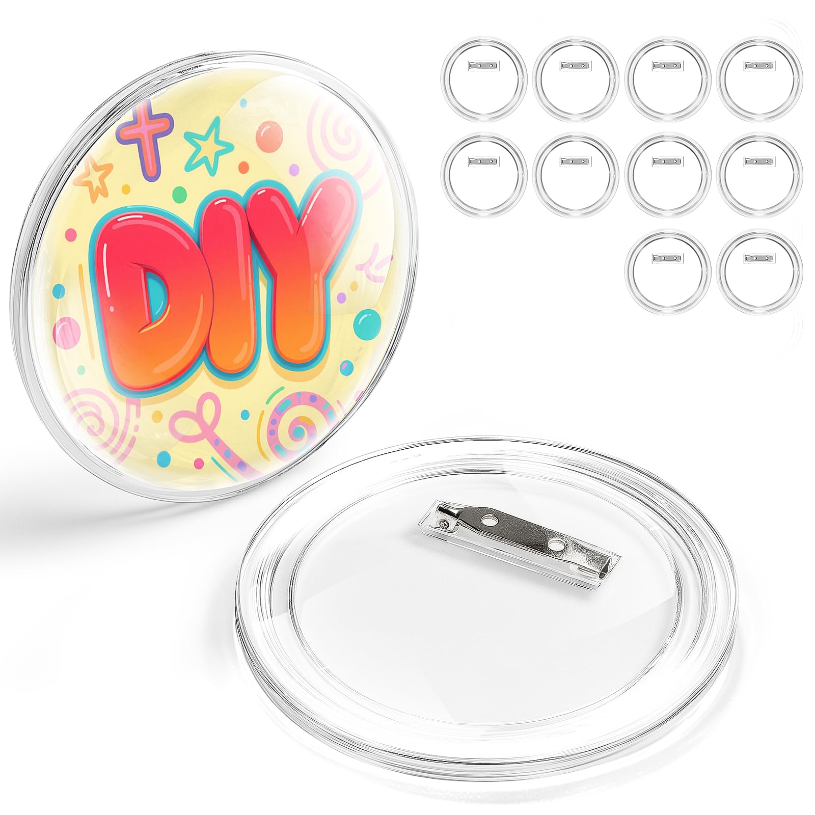 Photo 1 of BBeary 3.22" Clear Photo Button Pins (10 Pack)