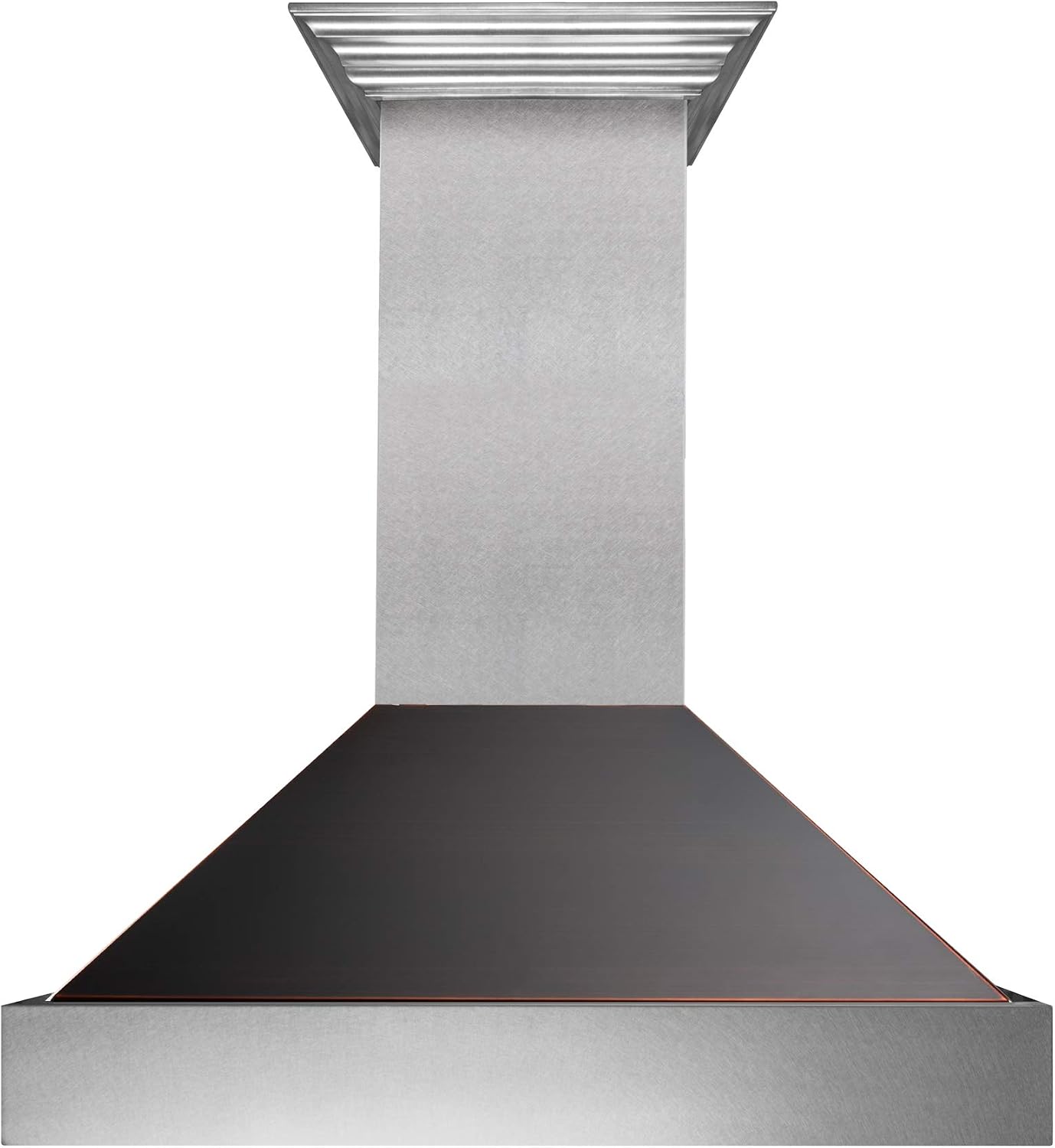 ZLINE 36 in. Ducted Satin Stainless Steel Wall Mount Range Hood with Oil Rubbed Bronze Shell (8654ORB-36)