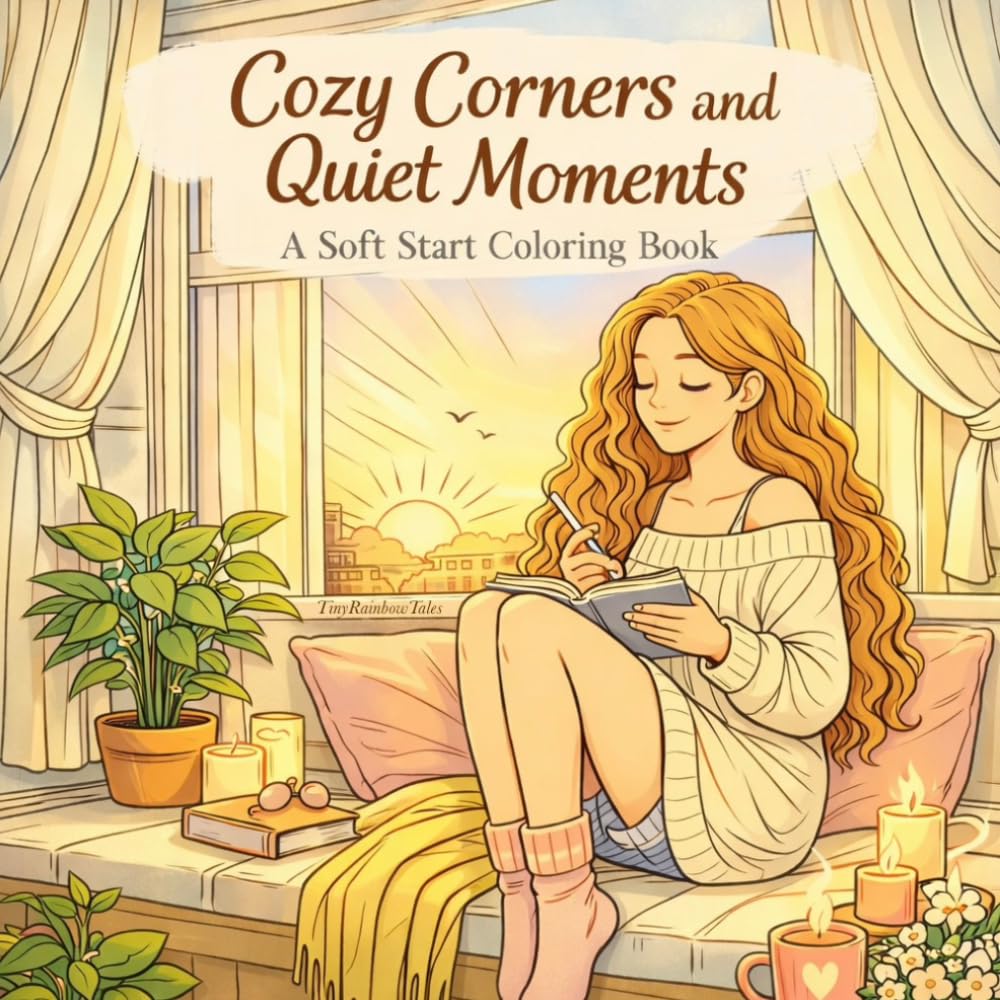 Cozy Corners and Quiet Moments : A Soft Start Coloring Book: A quiet moment , one page at a time