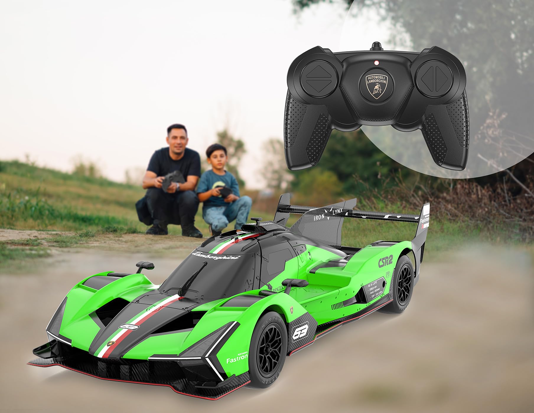JAMARA 402206 Lamborghini SC63 LMDH 1:24 2,4 GHz – zdalnie sterowany samochód, samochód RC, zabawka dla dzieci z pilotem zdalnego sterowania, model samochodu, prezent dla dzieci, wierne lakierowanie