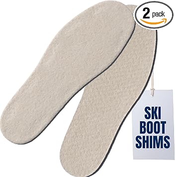 Boxum Ski Boot Shims 1/8 Inch Thick Polyester Inserts - Volume Reducer | Padding for Snug Responsive Fit - Trimmable Snowboard Boot Inserts for Men, Women and Youth