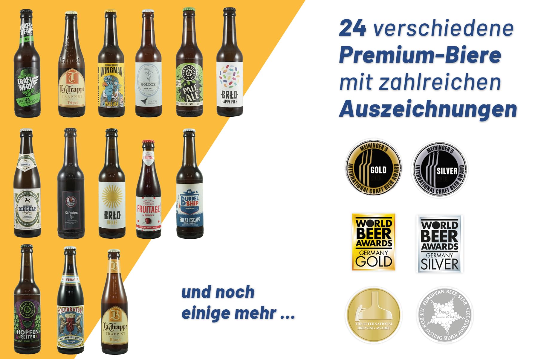Bier Adventskalender - Craft Beer Kalender mit 24 nationalen und internationalen Top Bieren (24 x Flasche), das perfekte Bier Geschenk für Männer und Frauen, Geschenk für Männer, beer advent calendar