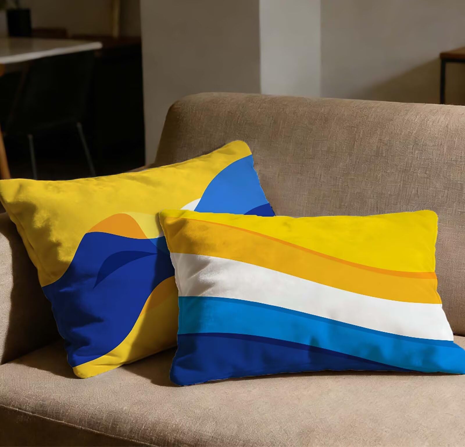 Taie oreiller 70x90 cm velours jaune pour protéger et embellir vos grands coussins