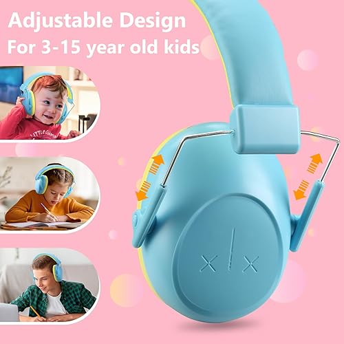 Miniatura 3 de ProCase Auriculares con cancelación de ruido para niños, protección auditiva con cancelación de ruido, orejeras para autismo y niños pequeños - Azul