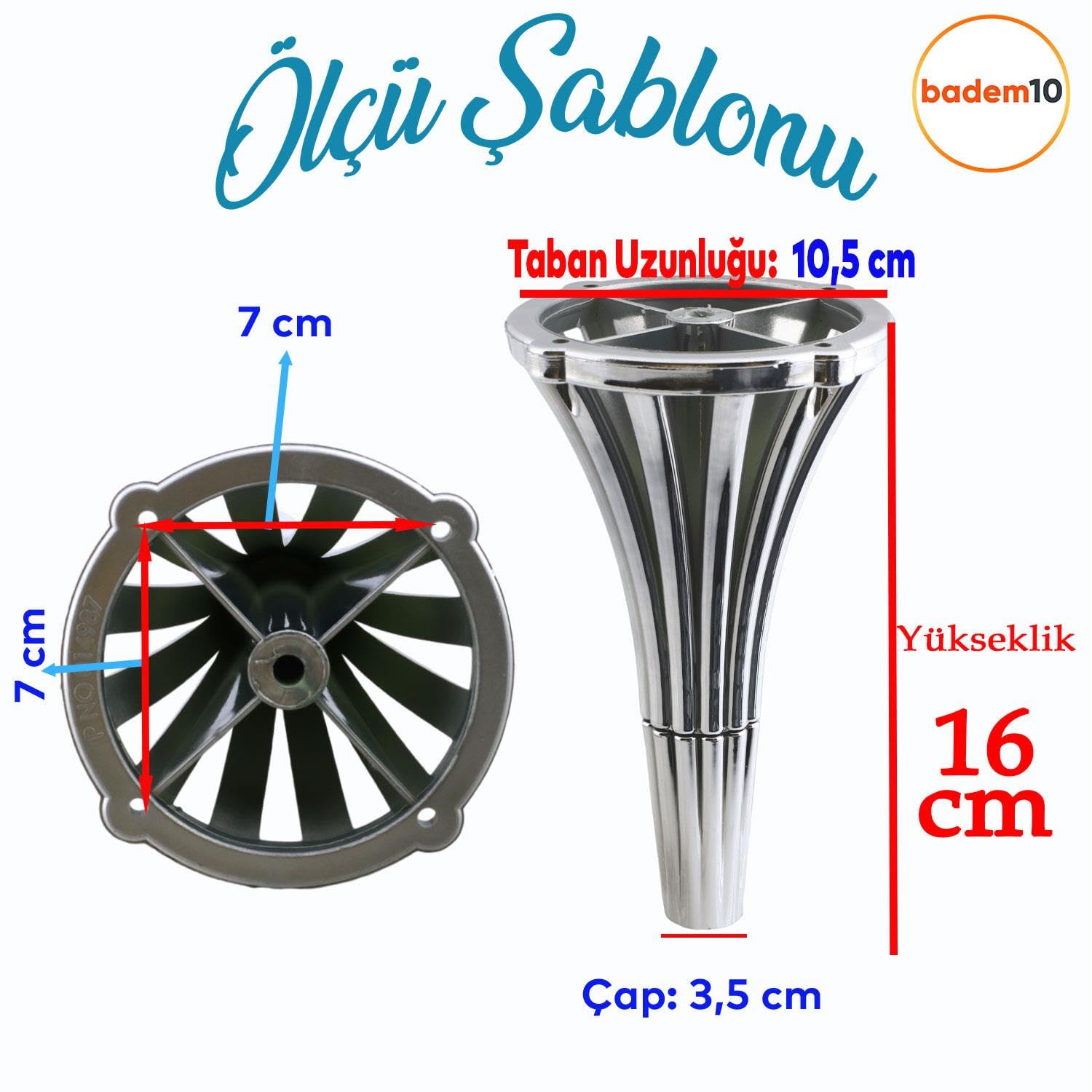 (4 ADET) İstanbul 16 cm Krom Mobilya Kanepe Koltuk Tv Ünitesi Konsol Ayağı Ayak Ayakları