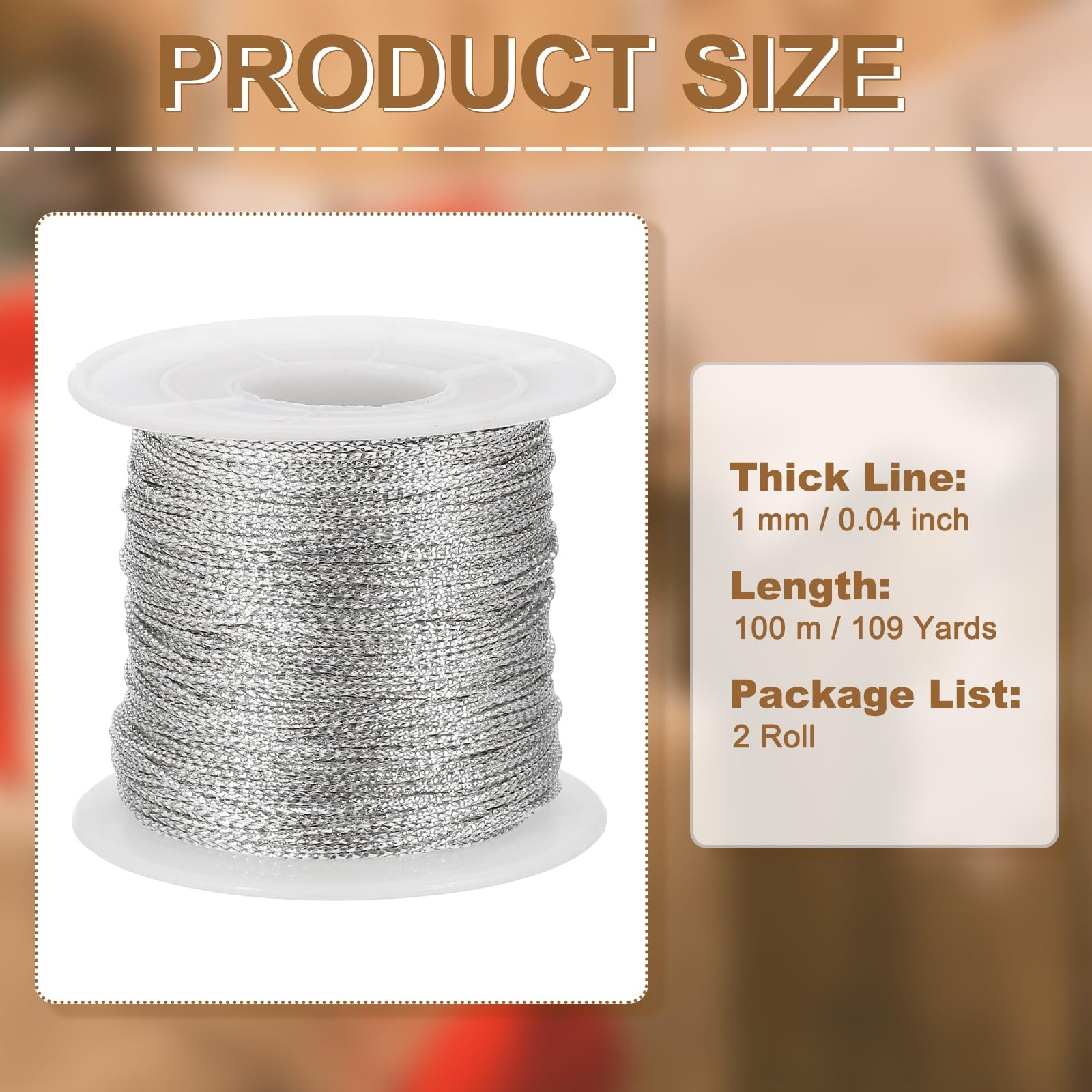 PATIKIL Metallic Tinsel Cord Rope - Image 2