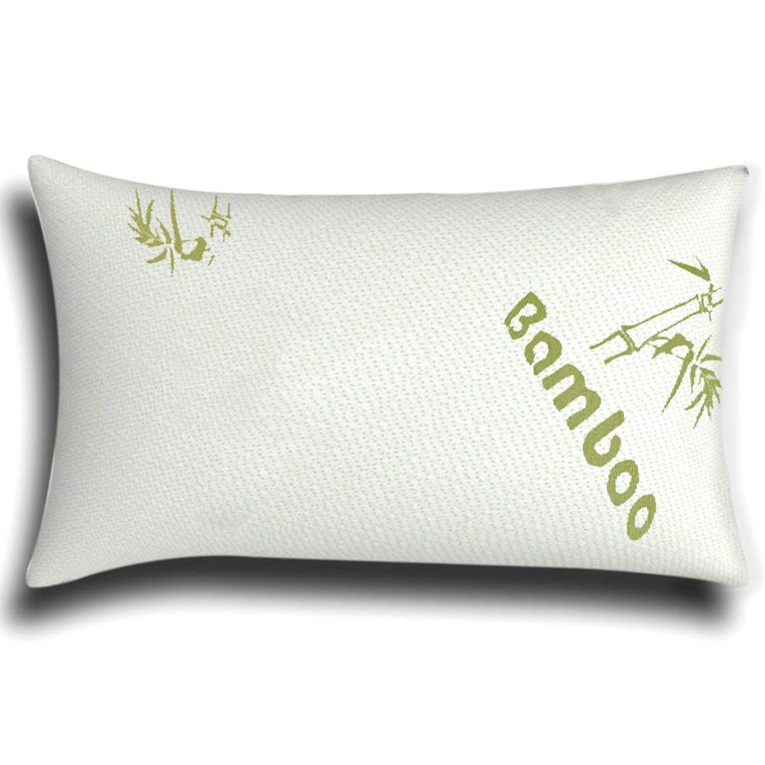 White Bamboo Shredded Memory Foam Pillows - Cool Comfort and Firm Neck Support Foam - Orthopaedic Hypoallergenic Bed Pillow