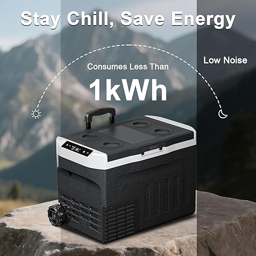 Miniatura 7 de Refrigerador portátil de 12 voltios, enfriador eléctrico de 32 cuartos (30 L), 1224 V CC y 110-240 V CA, congelador portátil de modo dual de -4   68