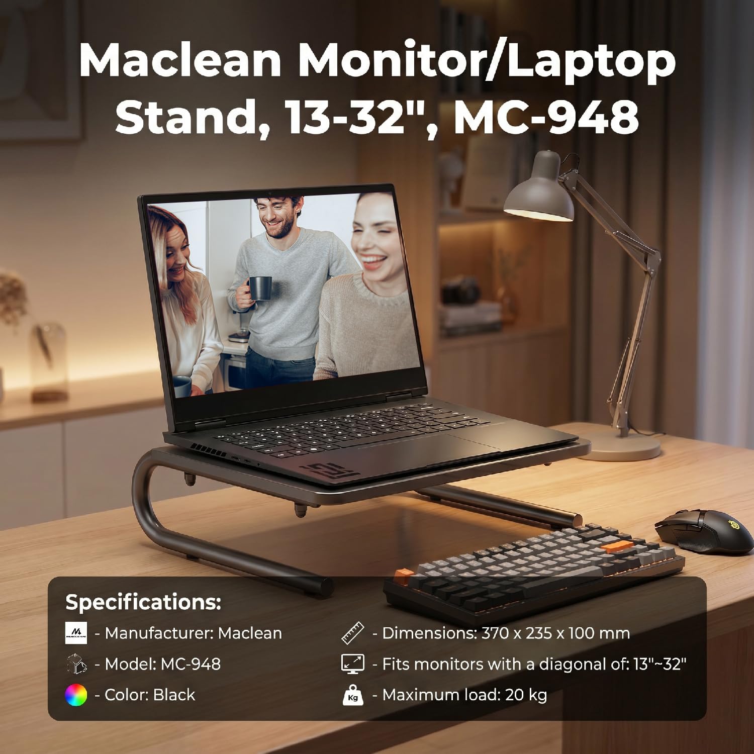 Support Maclean pour Moniteur/Ordinateur Portable 13-32" MC-948