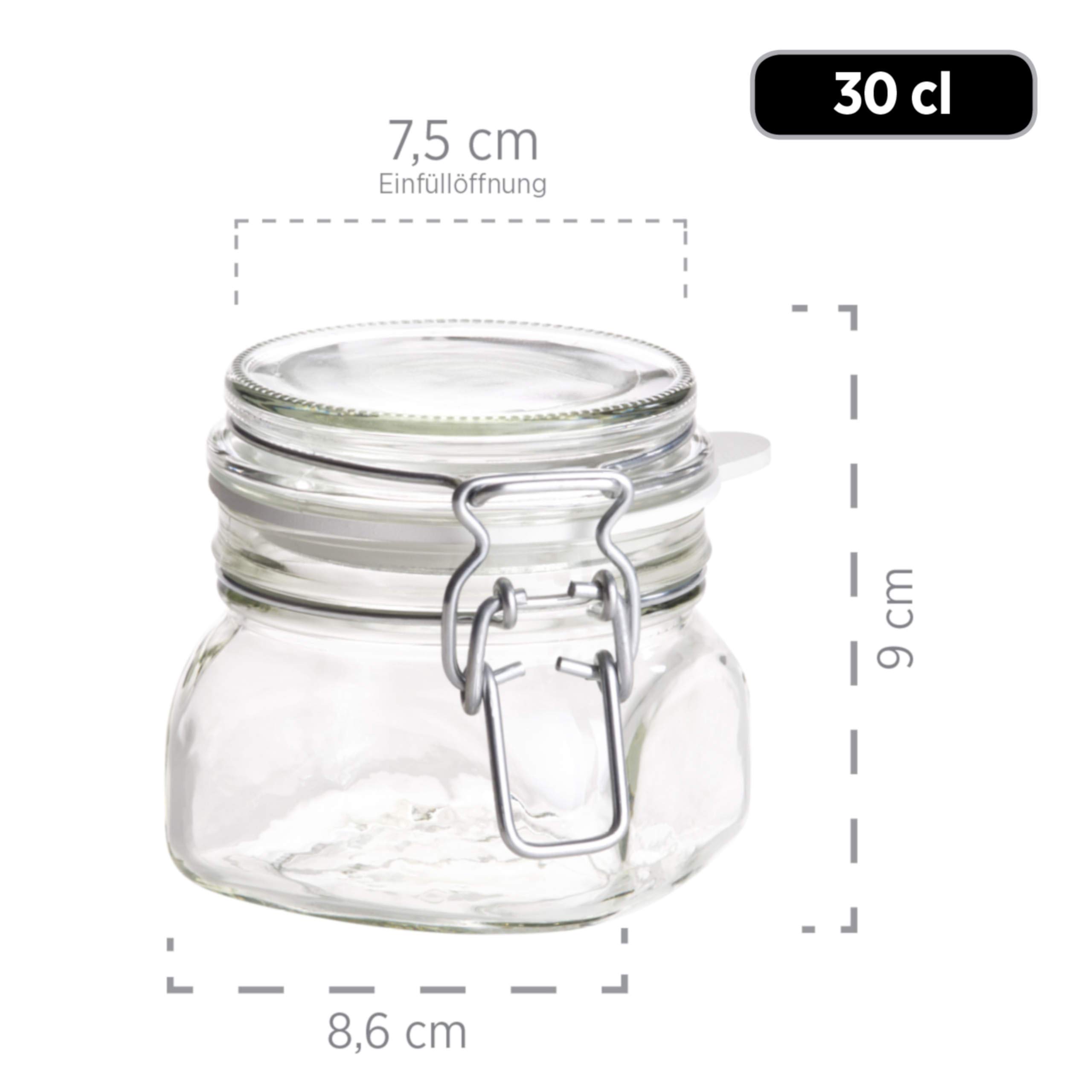 Mäser bocaux à Confiture Série Gothika, avec Fermeture à étrier, fabriqué en Allemagne, de Nombreuses Tailles différentes, Verre, Transparent., 30 cl