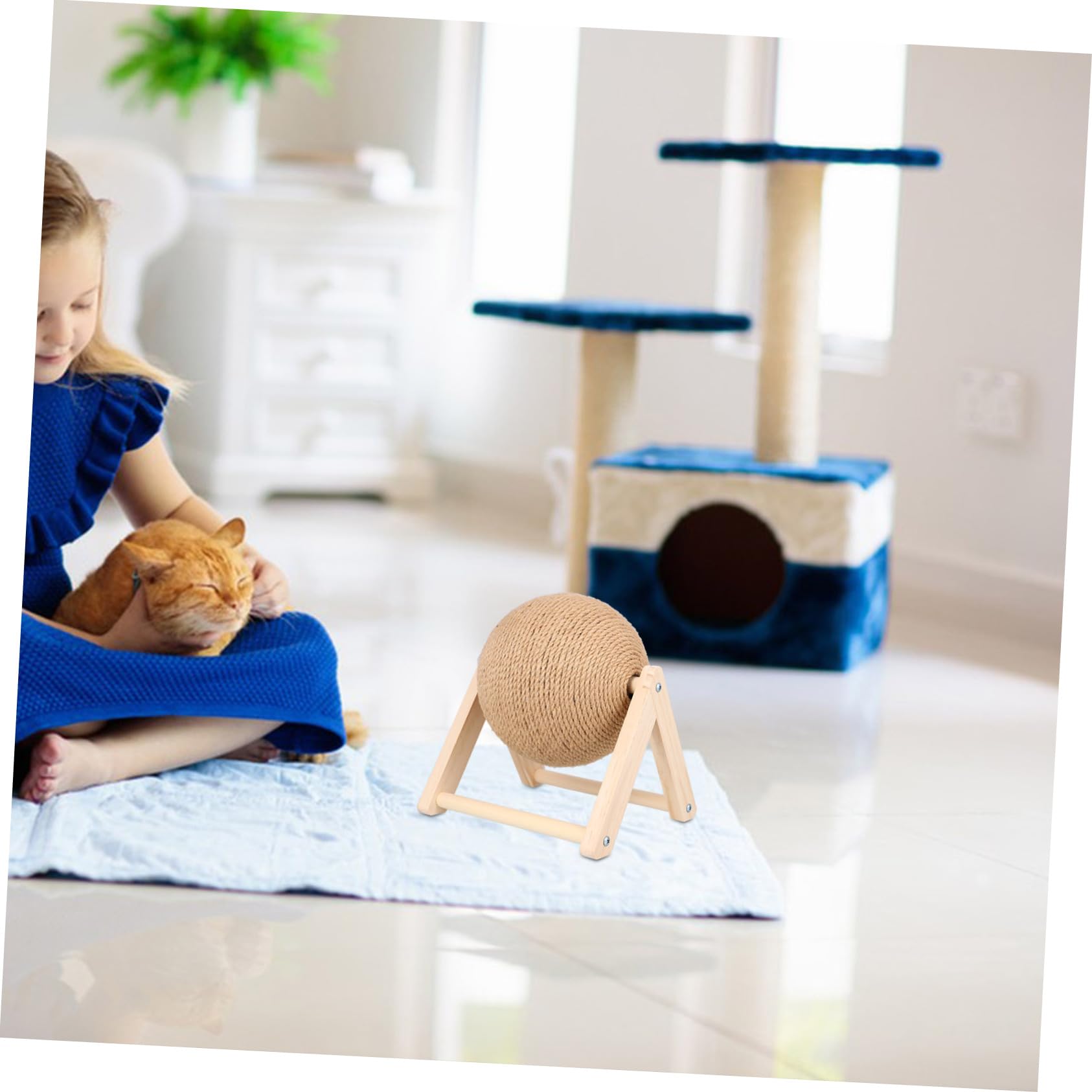 Kisangel Katzenspielzeug Kratzball Aus Sisal Für Katzen Interaktives Spielzeug Zur Krallenpflege Und Beschäftigung Für Katzen Und Kitten Einsamkeit Und Schützt Möbel