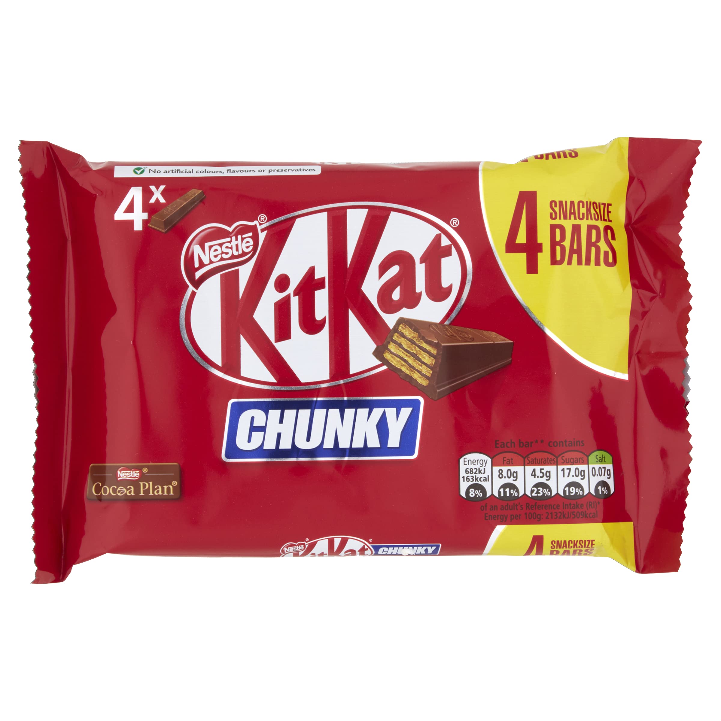 KitKat Chunky Milk Chocolate Bar Multipack, 4 x 32g