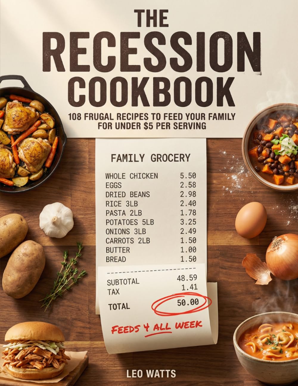 The Recession Cookbook: 108 Frugal Recipes and Weekly Meal Plans to Feed Your Family for Under $5 a Serving