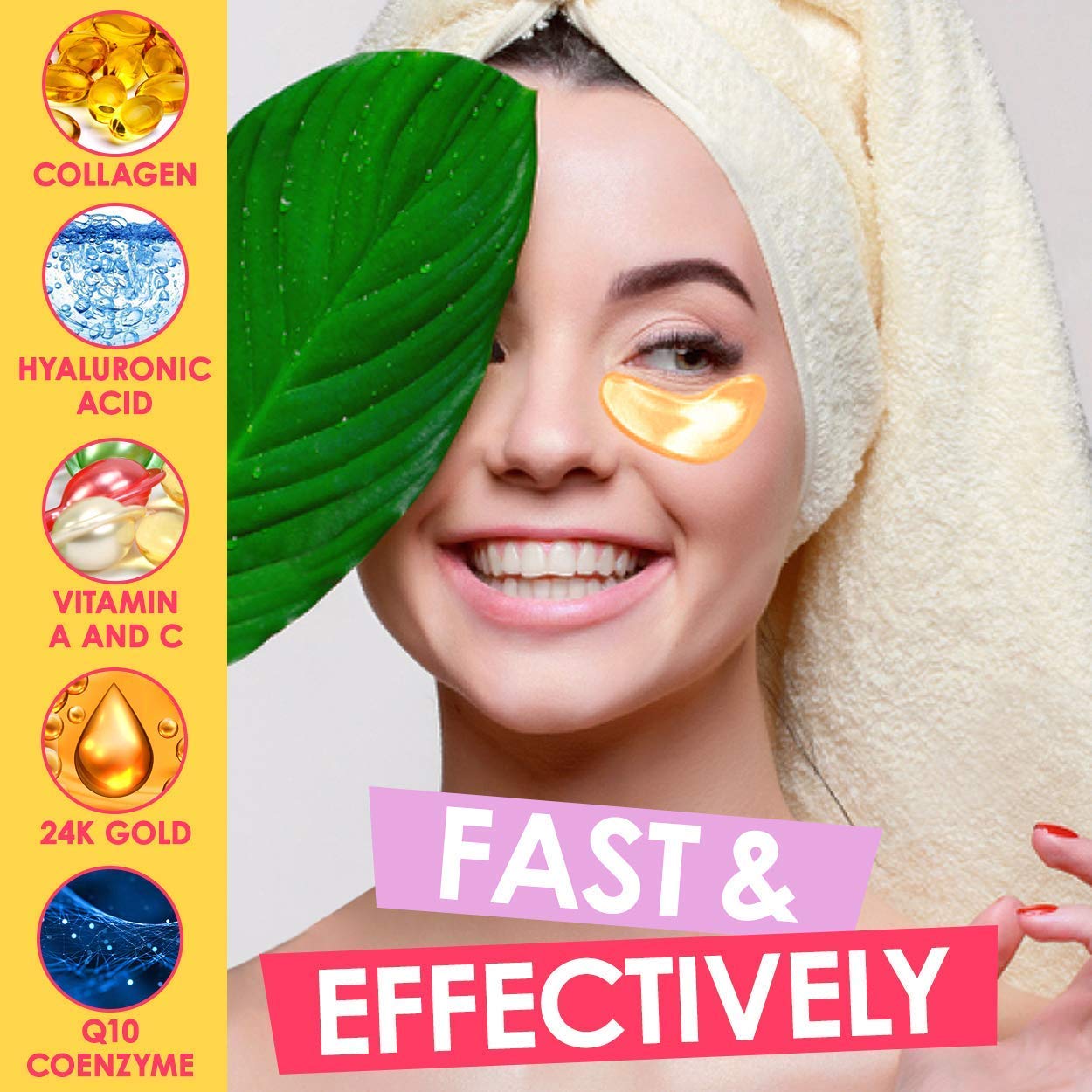 Cedlize Under Eye Collagen Patches, 24K GOLD ANTI-AGING MASK, Pads For Puffy Eyes & Bags, Dark Circles and Wrinkles, With Hyaluronic Acid, Hydrogel, Deep Moisturizing Improves Elasticity, 30 PAIRS : Beauty & Personal Care