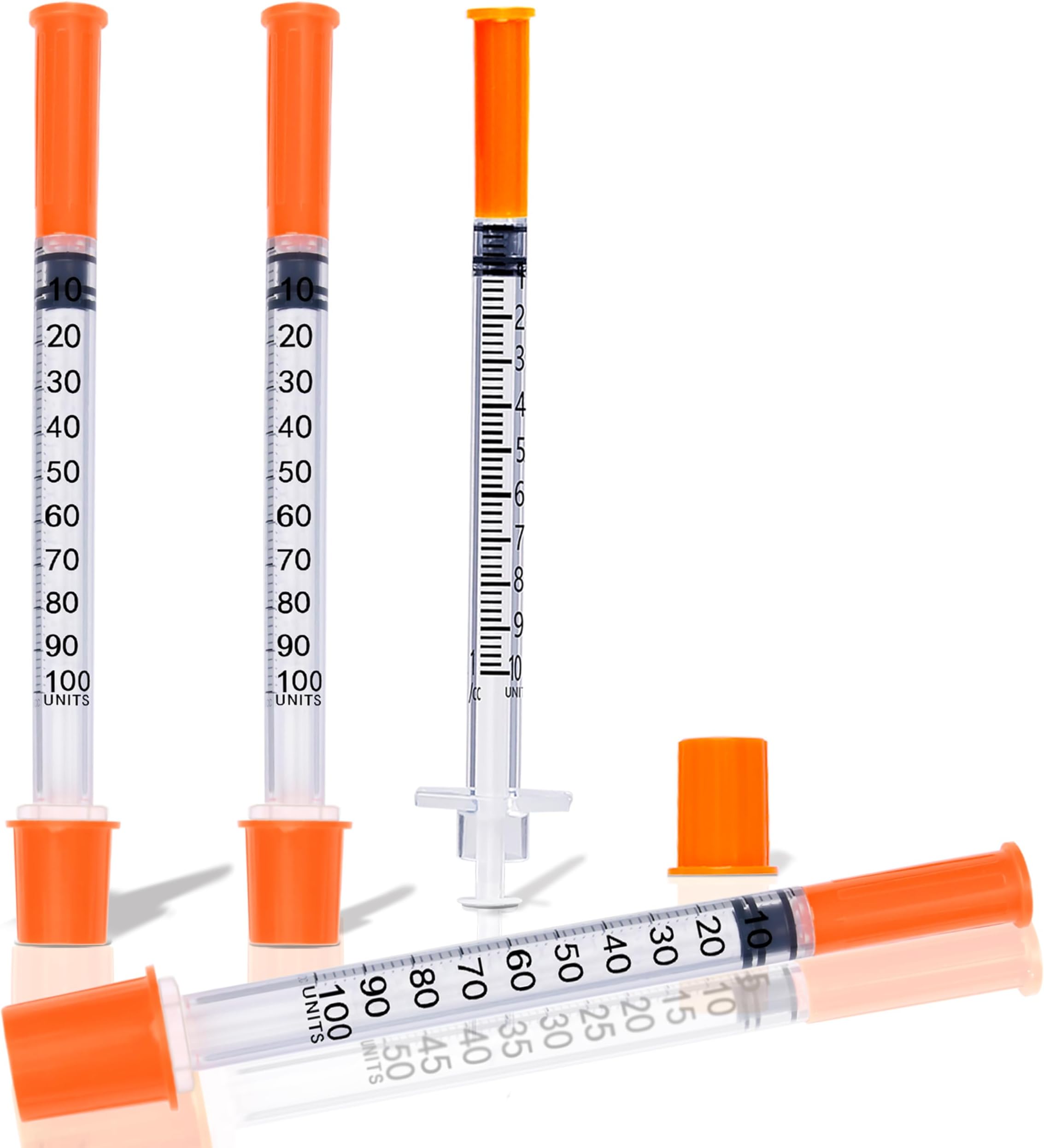 1ml/cc 31G 1/2 Inch Syringe, U-100 Lab Tools, Individual Wrapped, 100 Pack