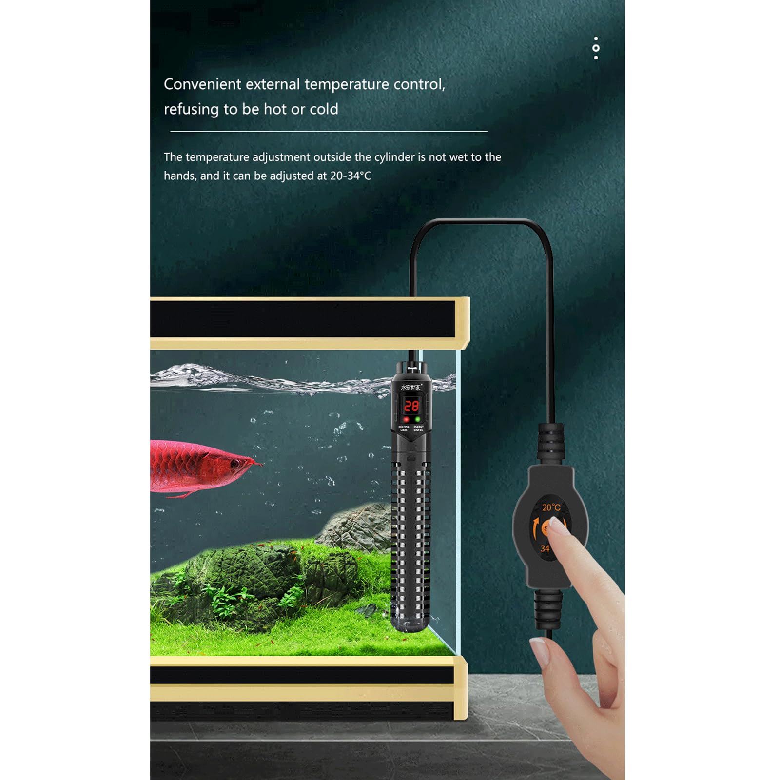 Termostato Inteligente Automático del Acuario del Calentador del Tanque De Peces con La Exhibición Digital,500W