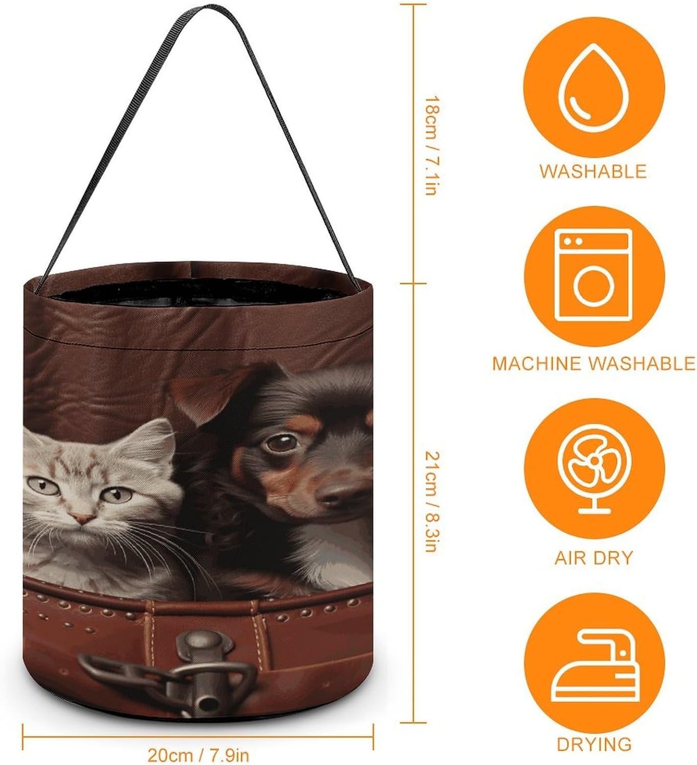 LLUTSNTH Cat And Dog Halloween Tote Treat Bag for Trick Or Treat image 2