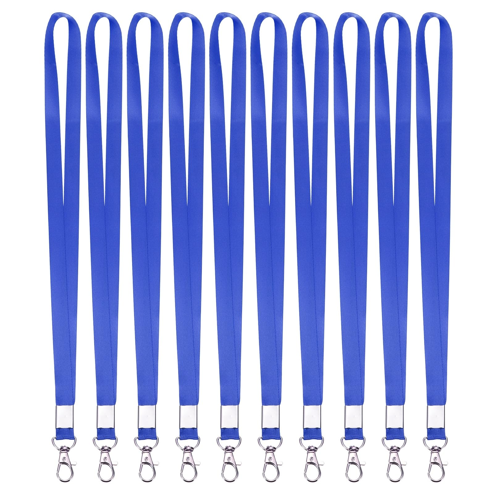 PATIKIL 10Pcs Lanyards Bulk, 43cm Badge Lanyard Neck Polyester with Lobster Clasp for ID Badge Worker Name Tag Keys Wallet Events Office, Blue โ image 1