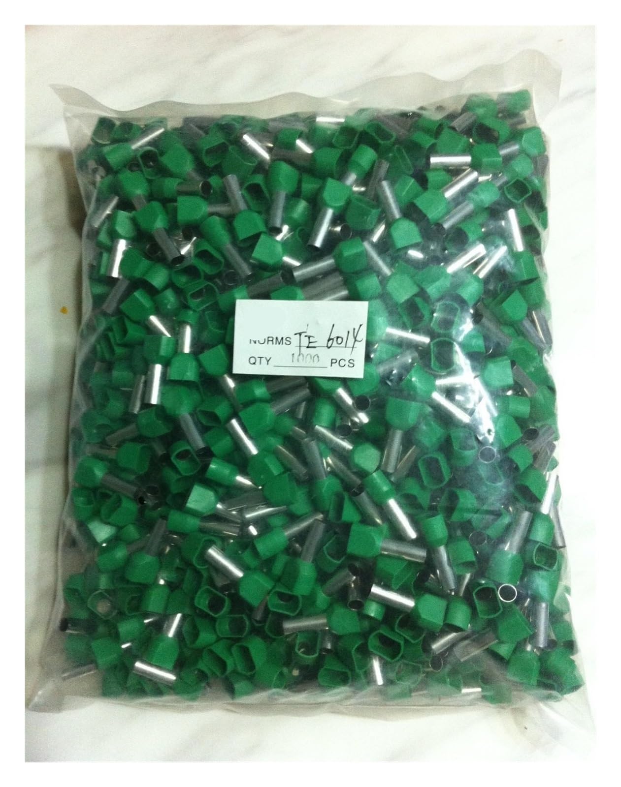 UYCUODLUY TE6014 Twin Dual Entry Wire Bootlace Ferrules 2 X 6.0mm2, 14.0mm Pin Length For 2 X 10 AWG
