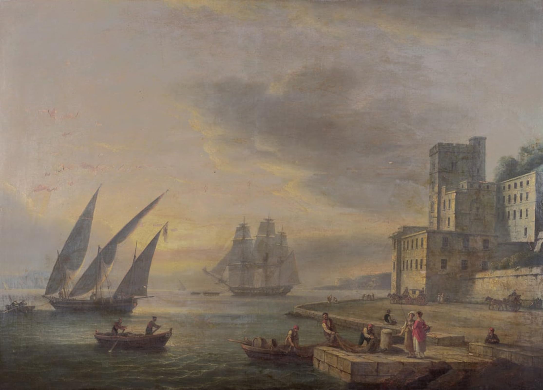 SERENDIPITP Vintage Wall Art Canvas Nordic Poster Canvas Print Picture the Bay of Naples From Posillipo by Luny Wall Art Poster for Home Decor 60x90cm