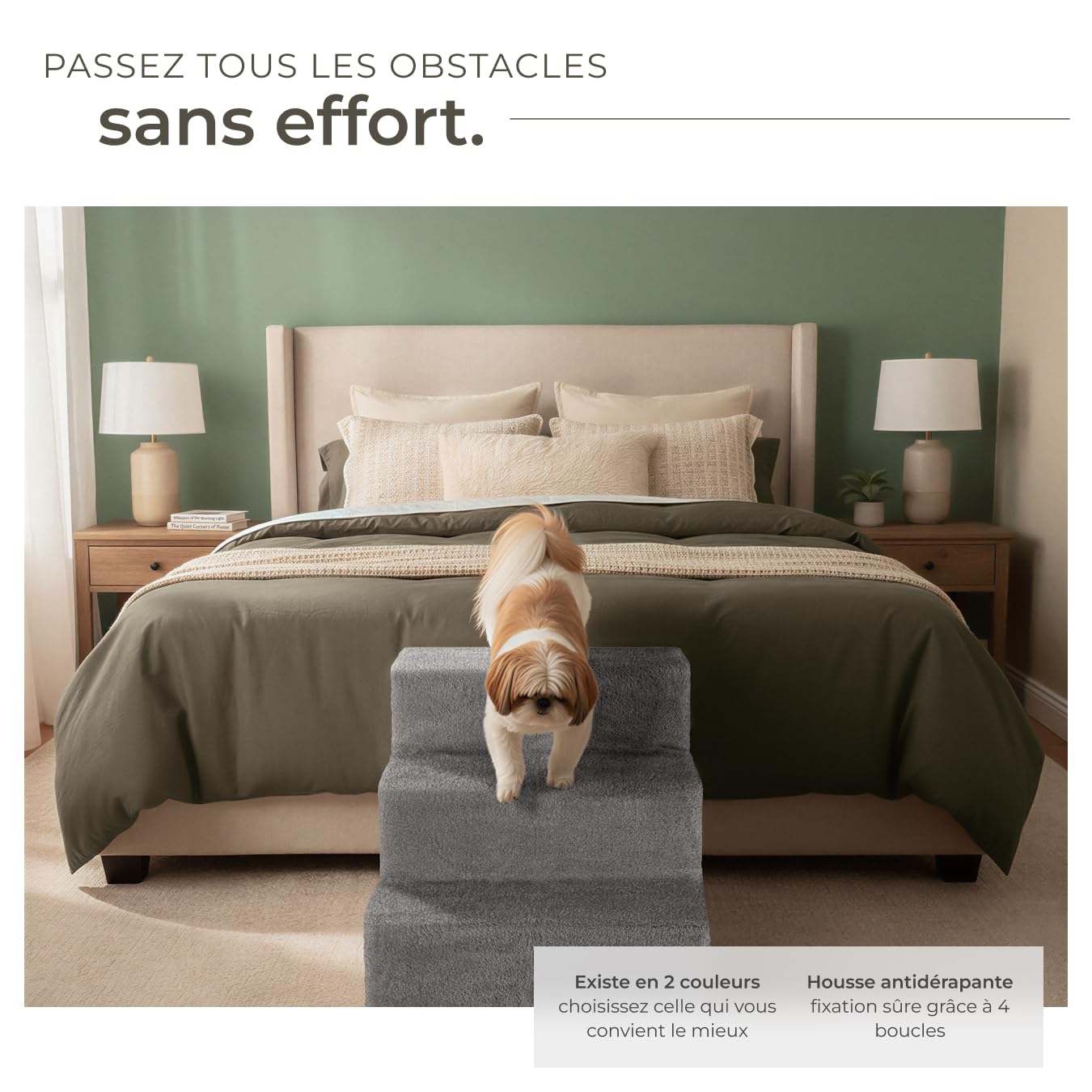 tectake® Escalier pour Chien & Chat pour Voiture ou canapé H 34,5 cm, Rampe pour Chien antidérapant, déhoussable & Lavable, Rampe de Coffre pour Chiens & Chats, Marche Animaux Max. 50 kg, Accessoire