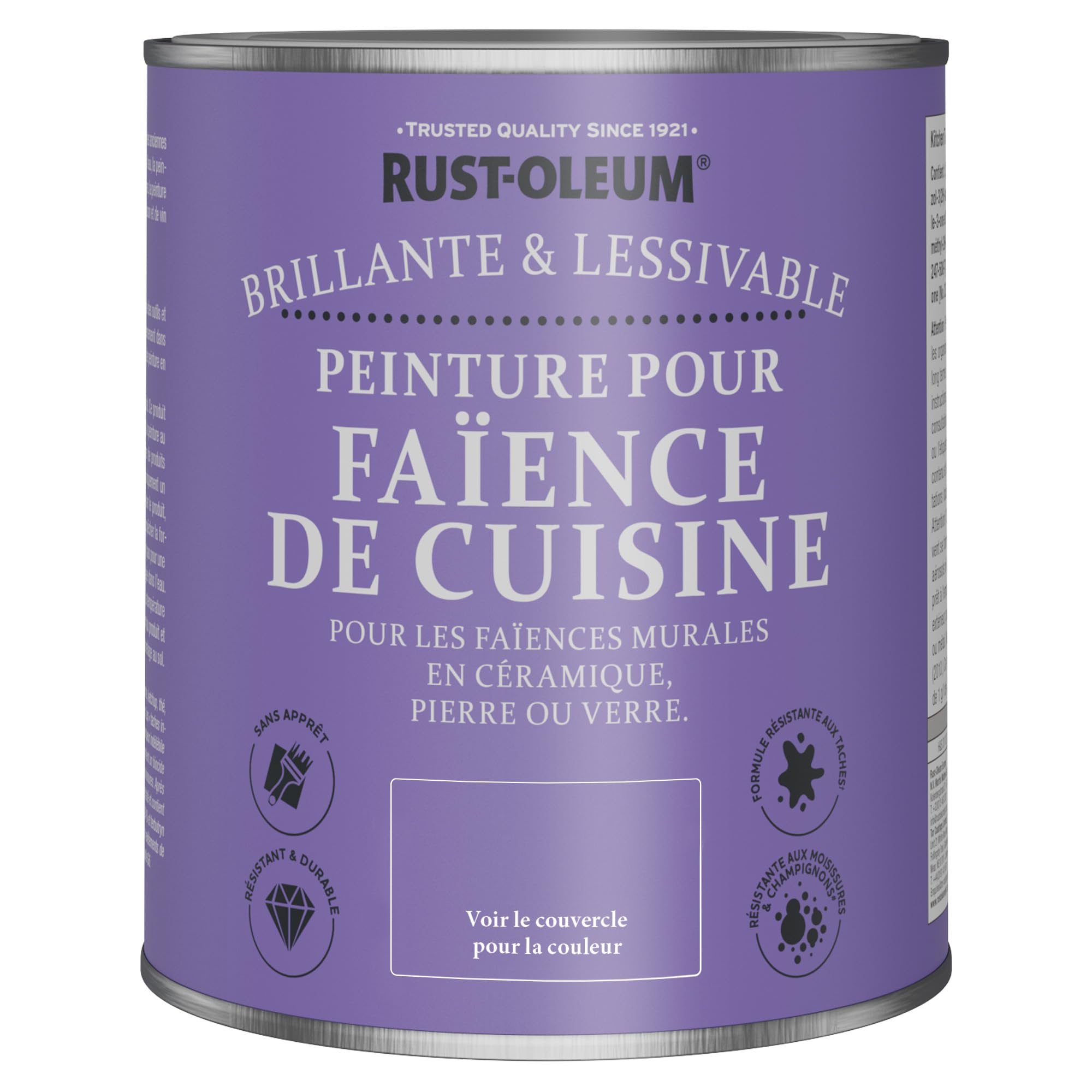 Rust-Oleum Peinture Blanche Résistante à l'eau pour Faïence de Cuisine, Finition Brillante - Fleur 750ml
