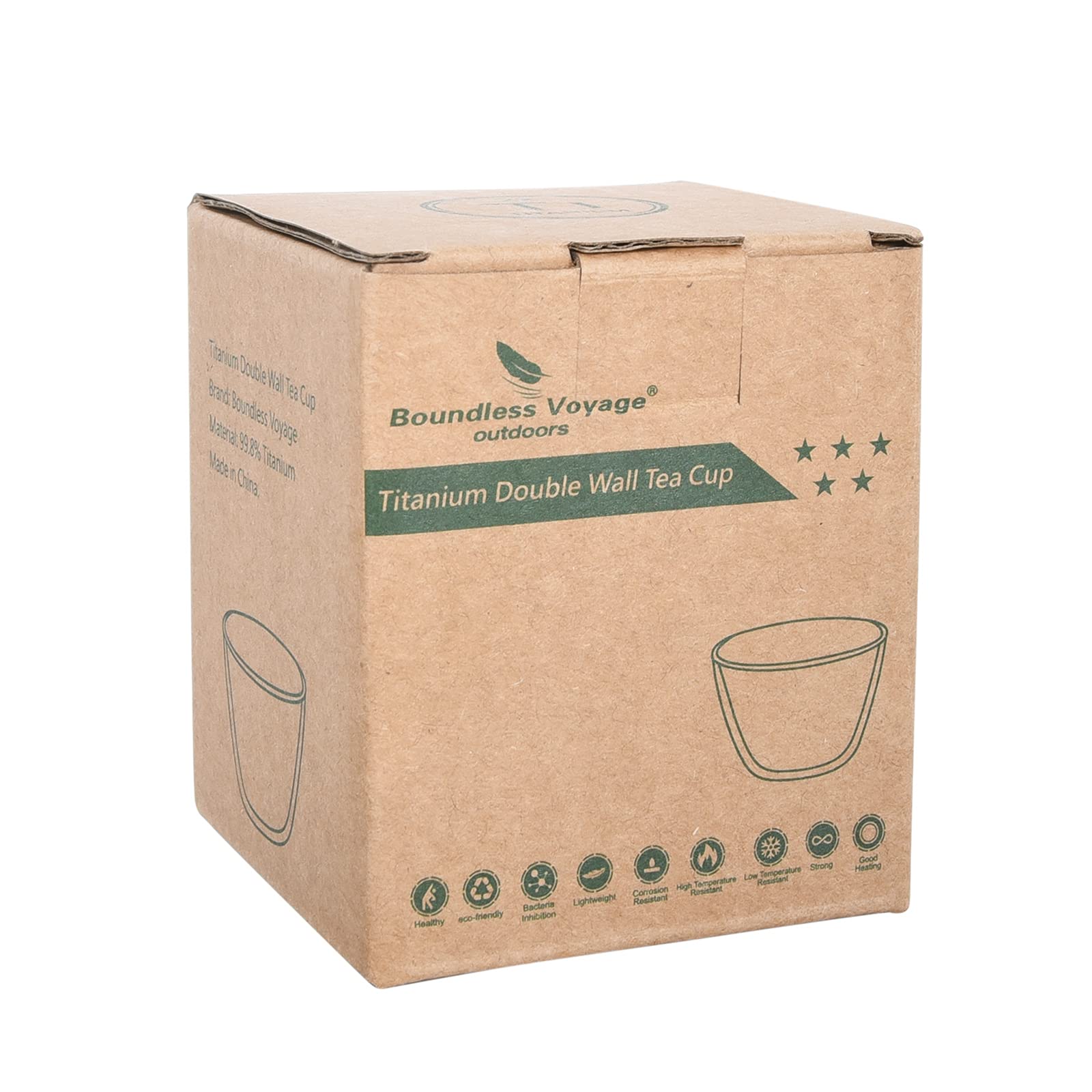Boundless Voyage Tasses à thé en titane à double paroi Ti3089D