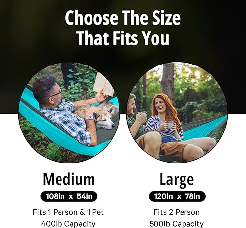 Miniatura 2 de Vigel Hamaca de camping Hamaca de nailon Hamacas dobles o individuales Hamaca portátil para árbol Hamacas para exterior, accesorios de camping